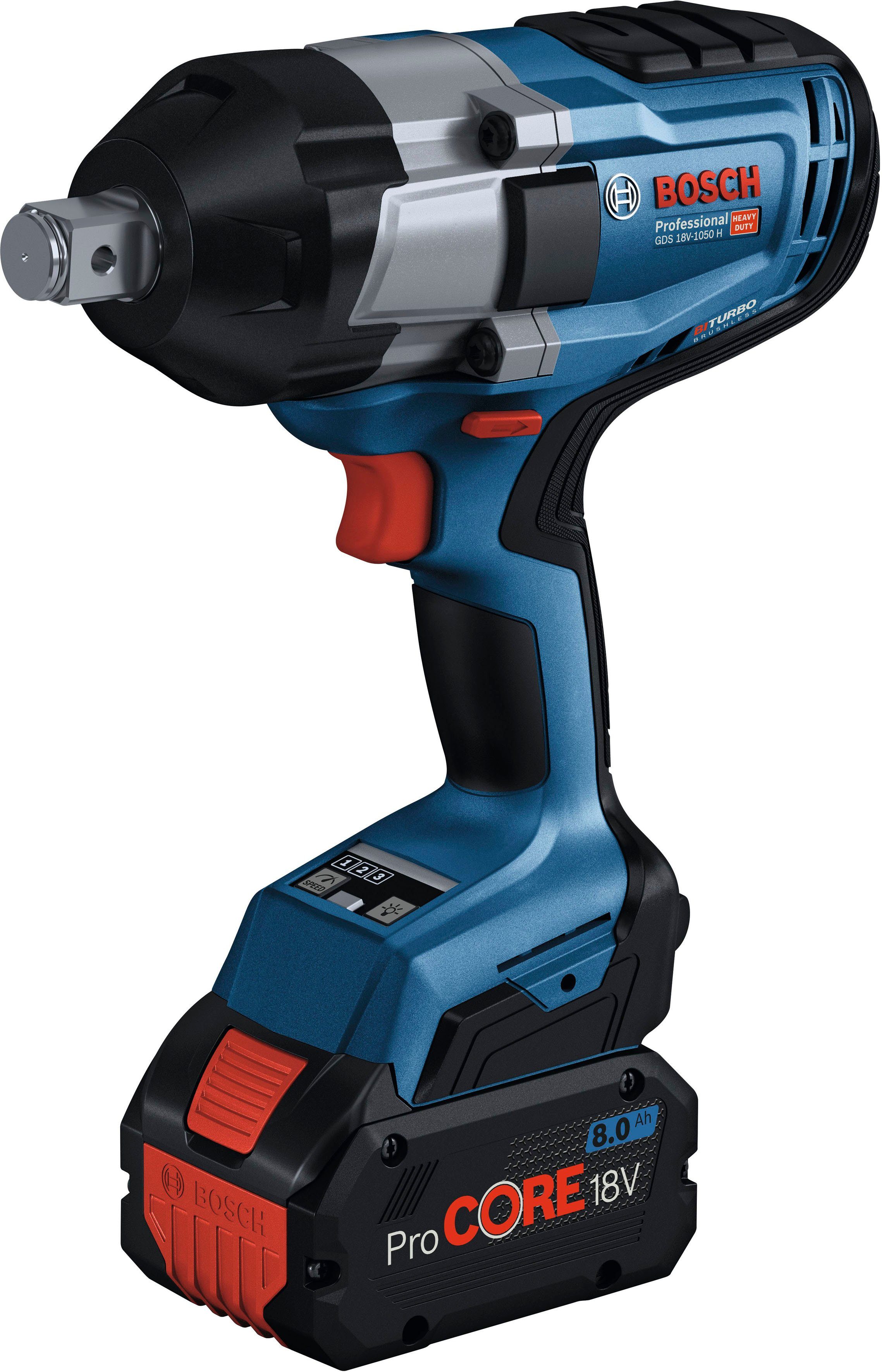 Bosch Professional Akku-Drehschlagschrauber GDS 18V-1050 H L-B, 1050 Nm, (Set), ohne Akku, ohne Ladegerät
