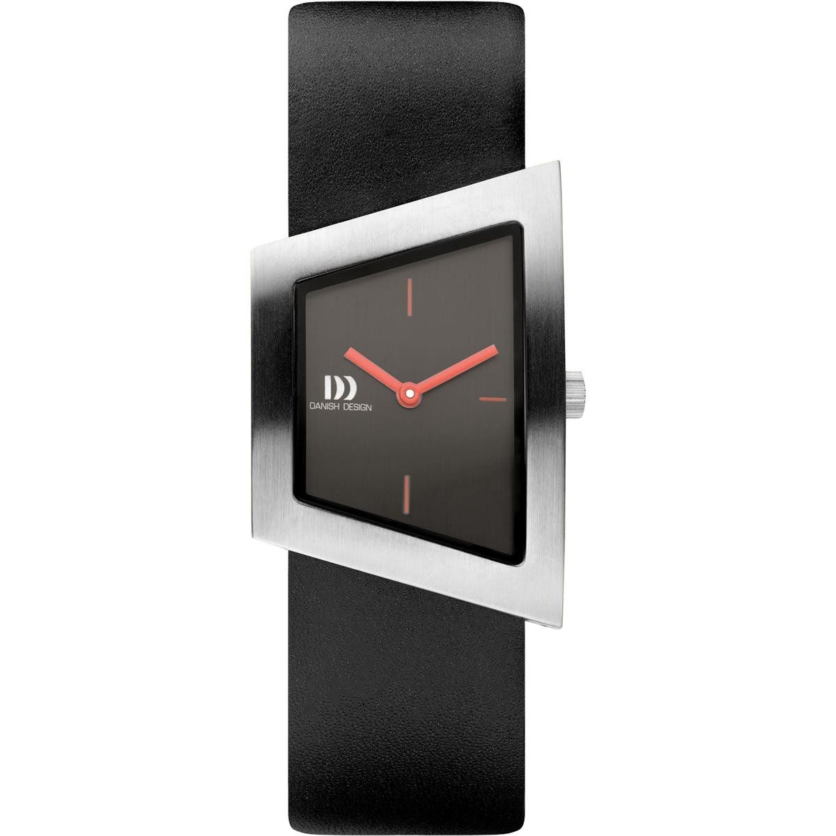 Danish Design Quarzuhr Danish Design Unisexuhr IV24Q1207 Squeezy Silver Black Leder, (1-tlg)