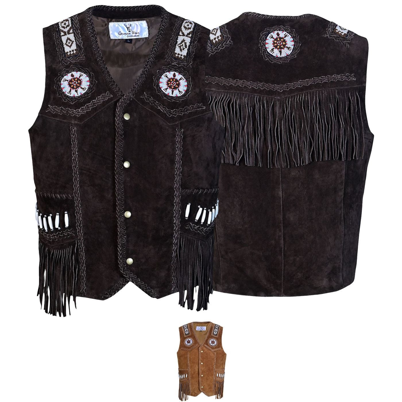 German Wear Reitweste GW951-Weste Western Lederweste günstig online kaufen