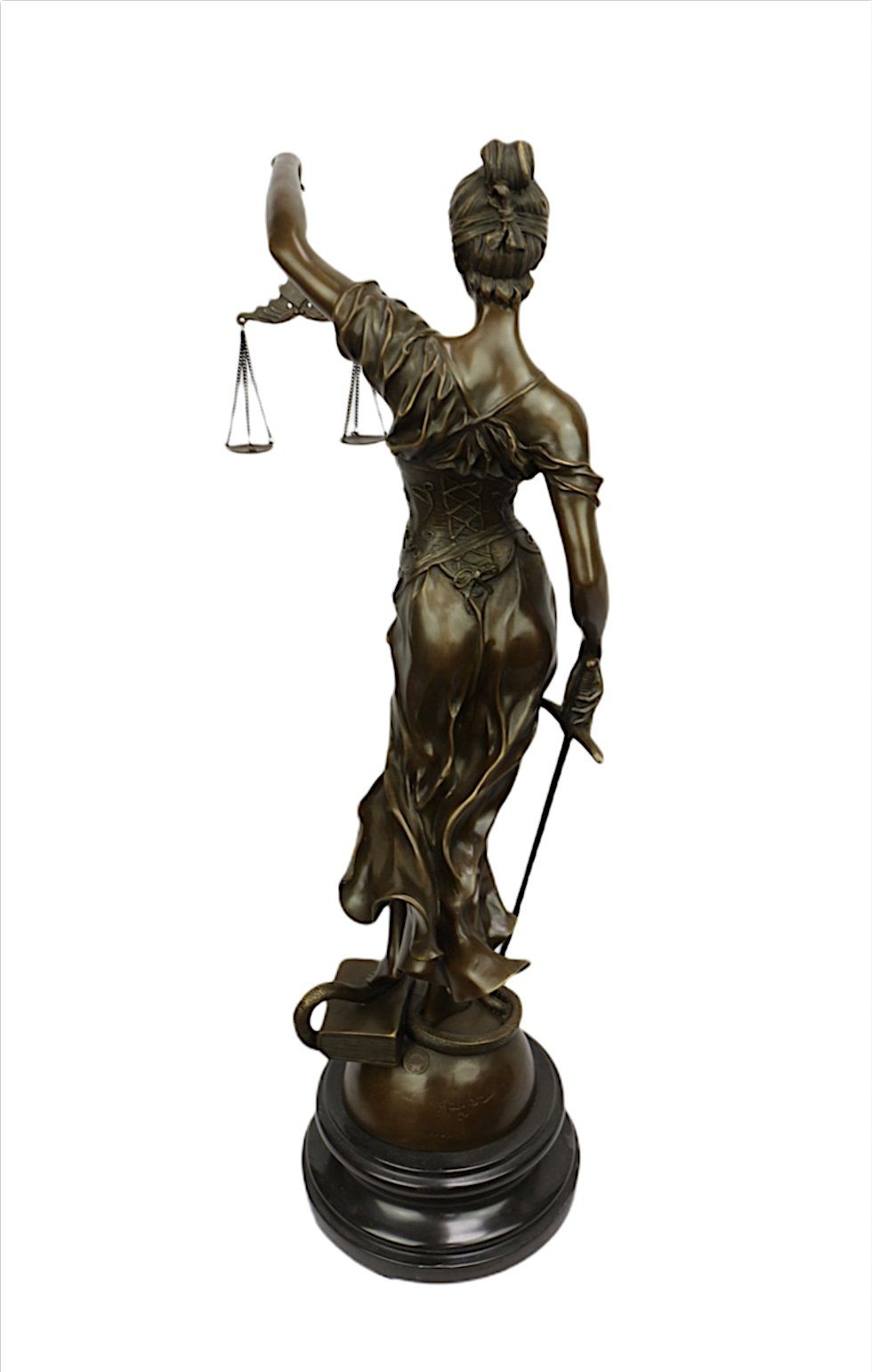 Linoows Dekoobjekt gegossen Bronzefigur, Bronze Justizia Hand XL cm, Skulptur 62