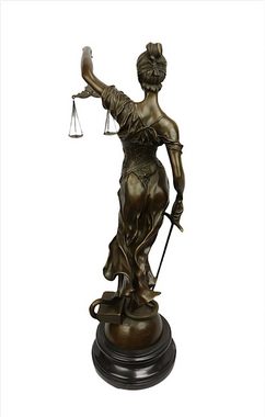 Linoows Dekoobjekt Bronzefigur, XL Bronze Skulptur Justizia 62 cm, Hand gegossen