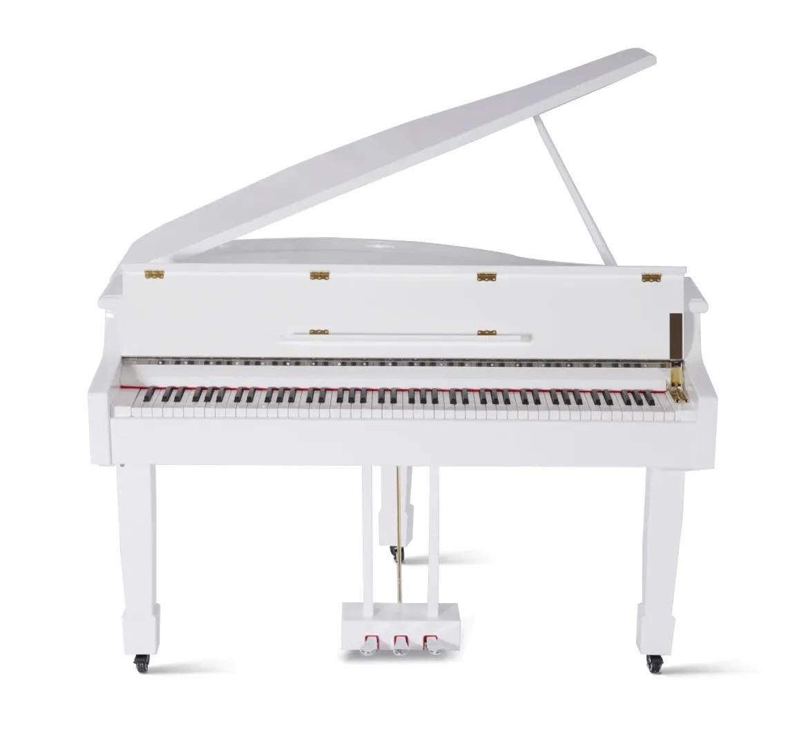 JVmoebel Flügel Klavier Weißes Digitalpiano mit Hochglanz-Oberfläche und Klaviermechanik (1-St., Maße Flügel), Made in Europe