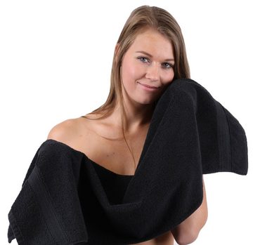 Betz Handtuch Set 6-TLG. Handtuch-Set Premium 100% Baumwolle 2 Duschtücher 4 Handtücher Farbe anthrazit und schwarz, 100% Baumwolle