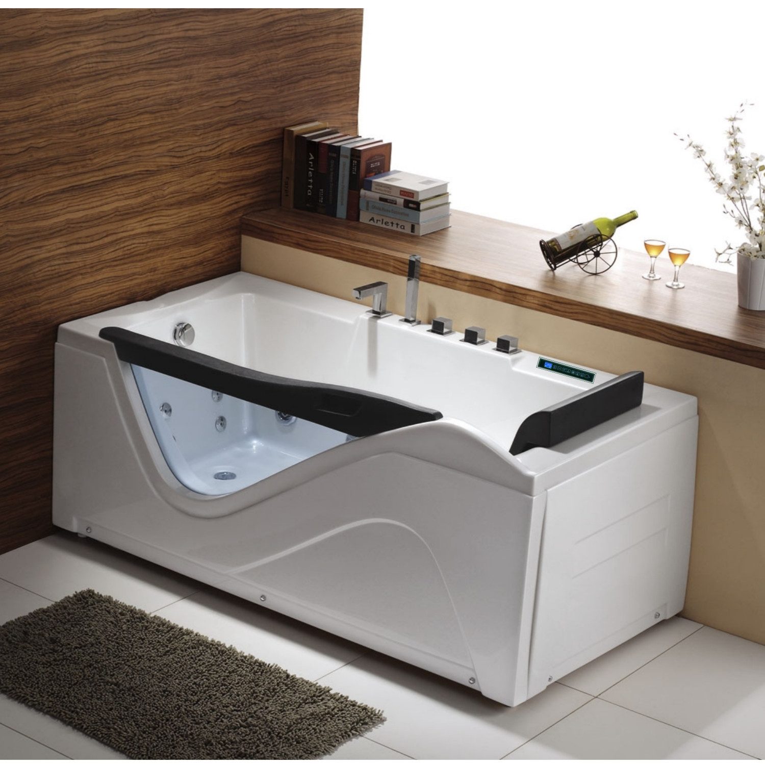 Duwilux Whirlpool-Badewanne Whirlpool 1 Person 180x90 Denver Badewanne Whirlwanne, Heizung