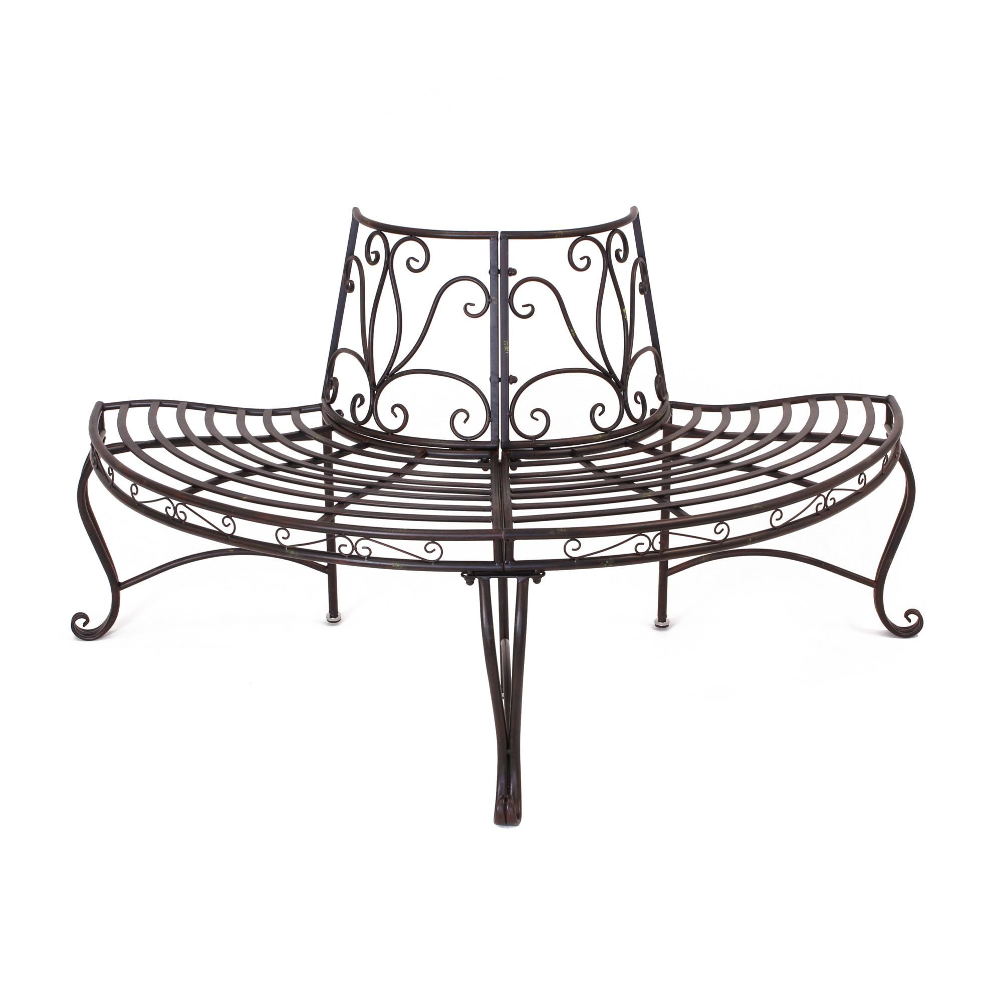 Frank Flechtwaren Sitzbank, Metallbank Halbkreis, Modernes und Edles Design