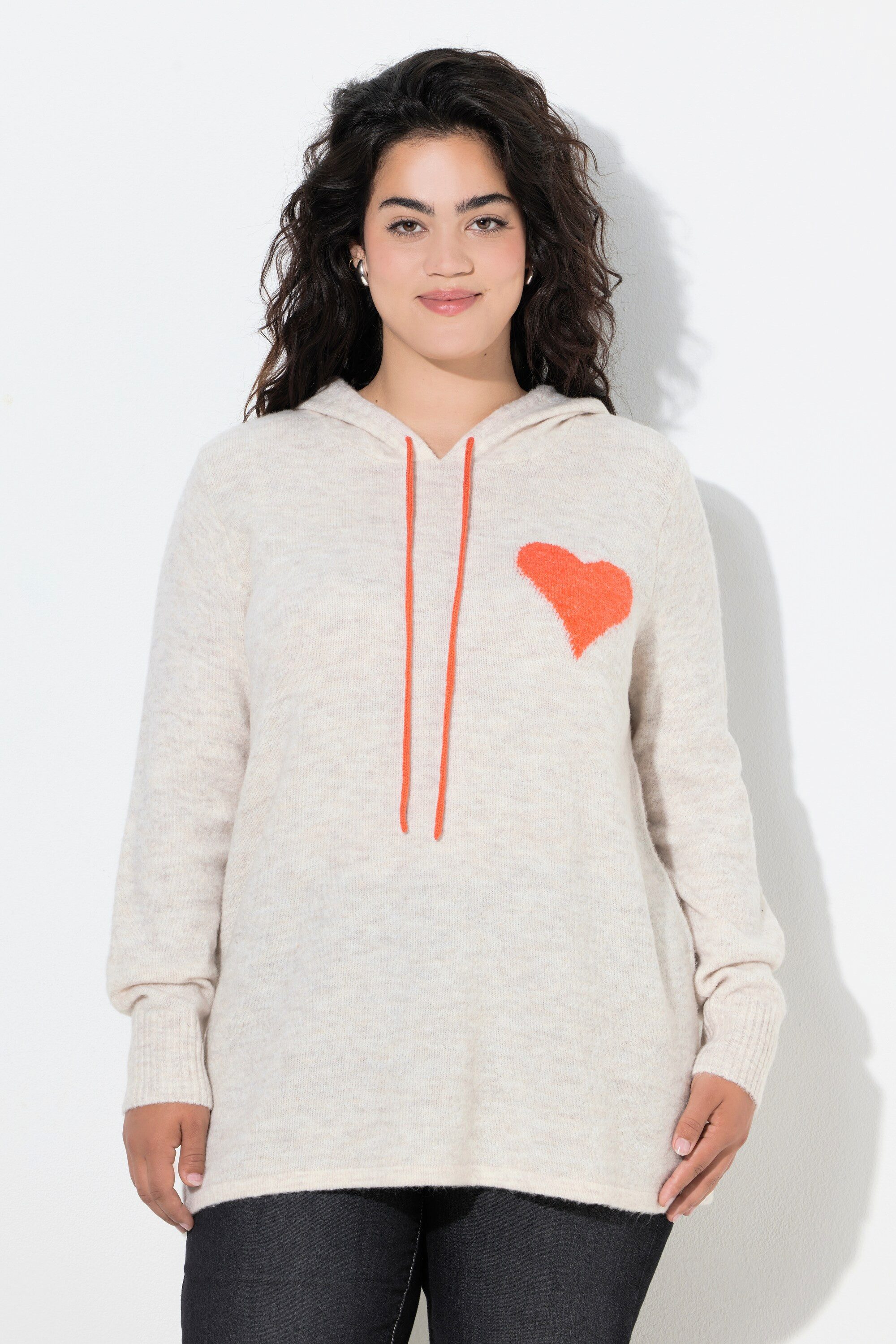 Angel of Style Strickpullover Kapuzen-Pullover Straight Fit kleines Herz