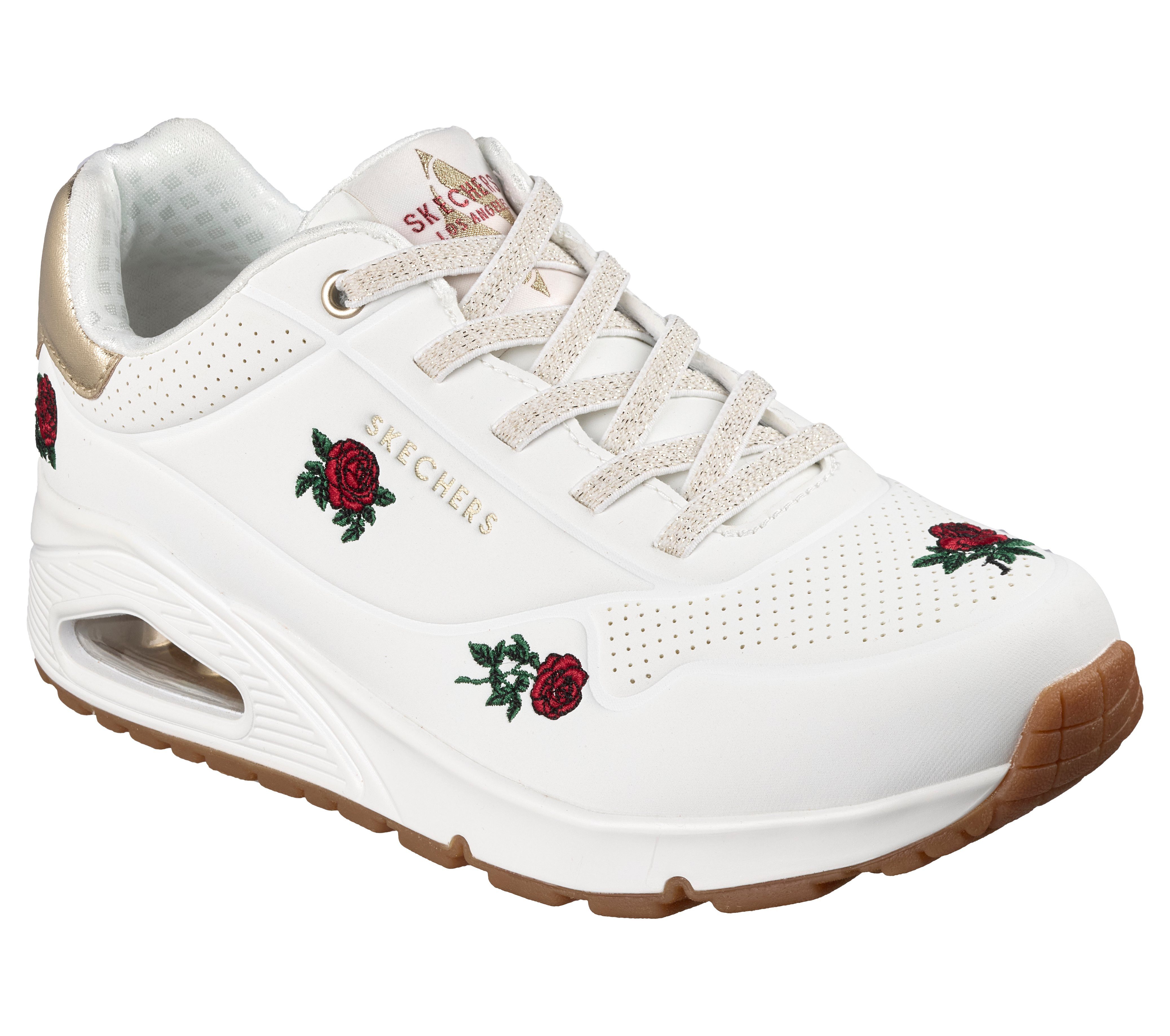 Skechers UNO-CHAMPAGNE & ROSES Sneaker Freizeitsneaker, Halbschuh mit Rosen-Stickerei
