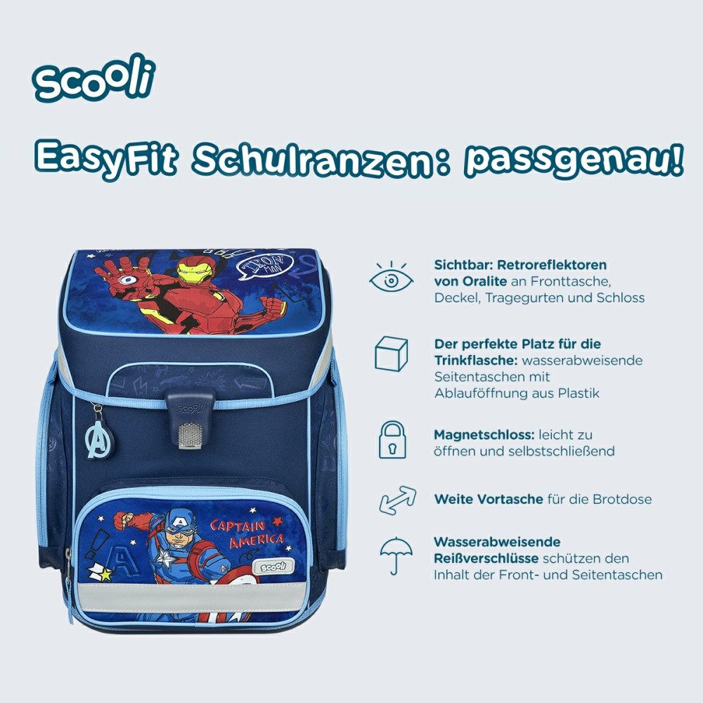 Scooli Schulranzen 1.Klasse Jungen EasyFit in unterschiedlichen Sets (6-tlg)