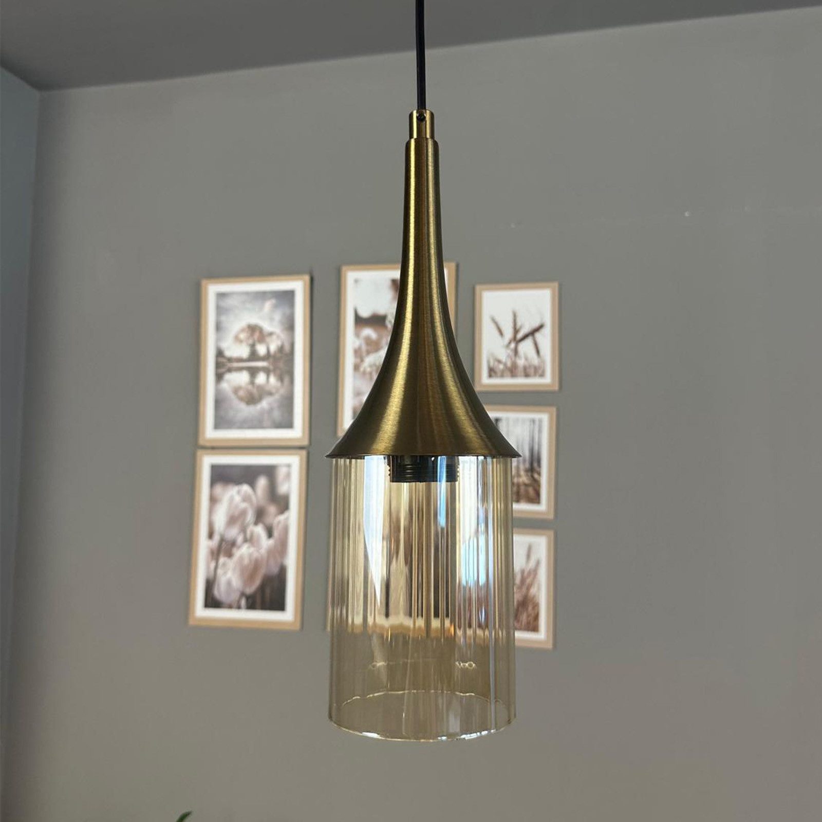 Bamyum Pendelleuchte Vetra Glas Retro Pendelleuchte, ohne Leuchtmittel