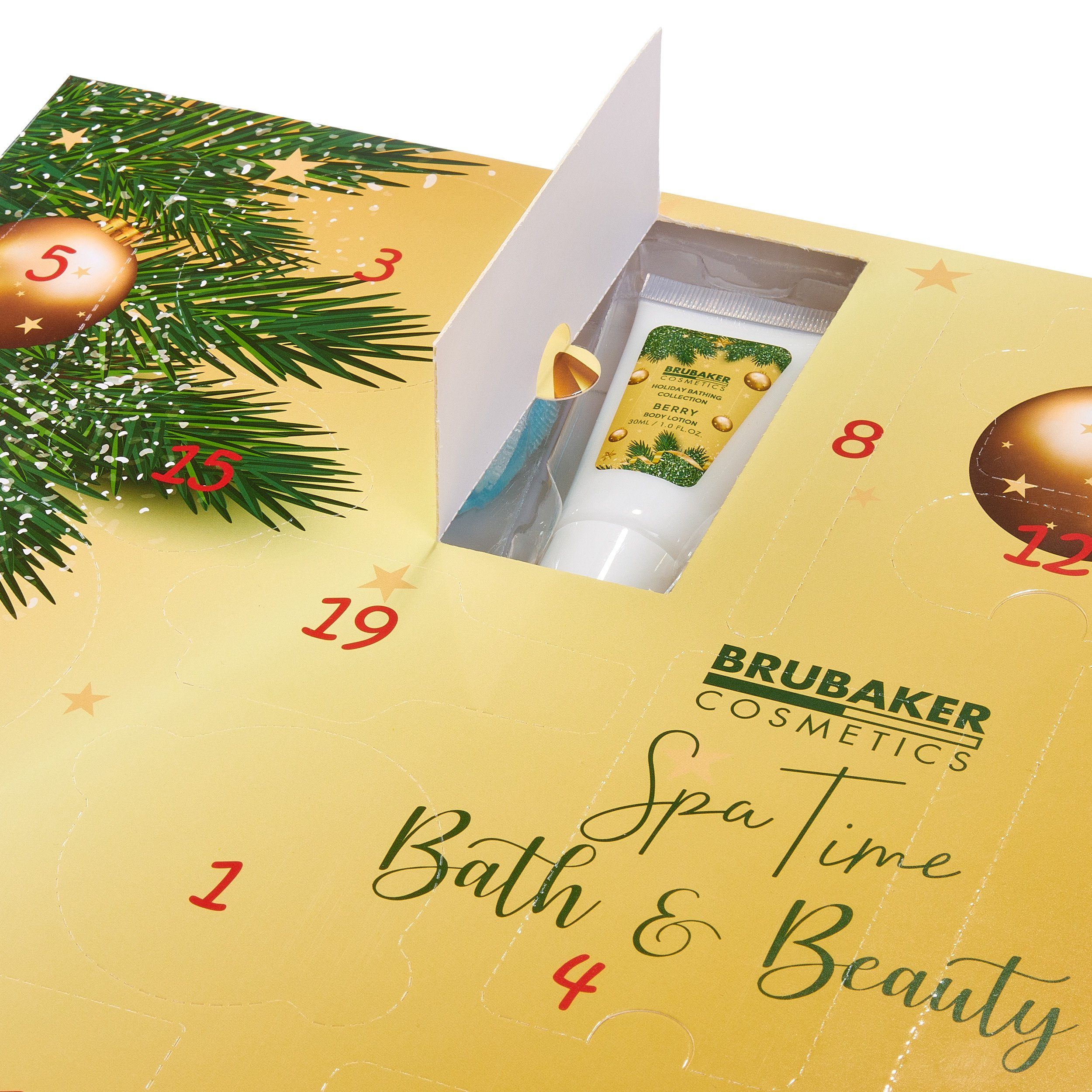 Gold Beauty Adventskalender XXL Wellness Körperpflege 24 und Spa 2023 & Mädchen Adventskalender für (24-tlg), BRUBAKER Frauen Weihnachtskalender - - x