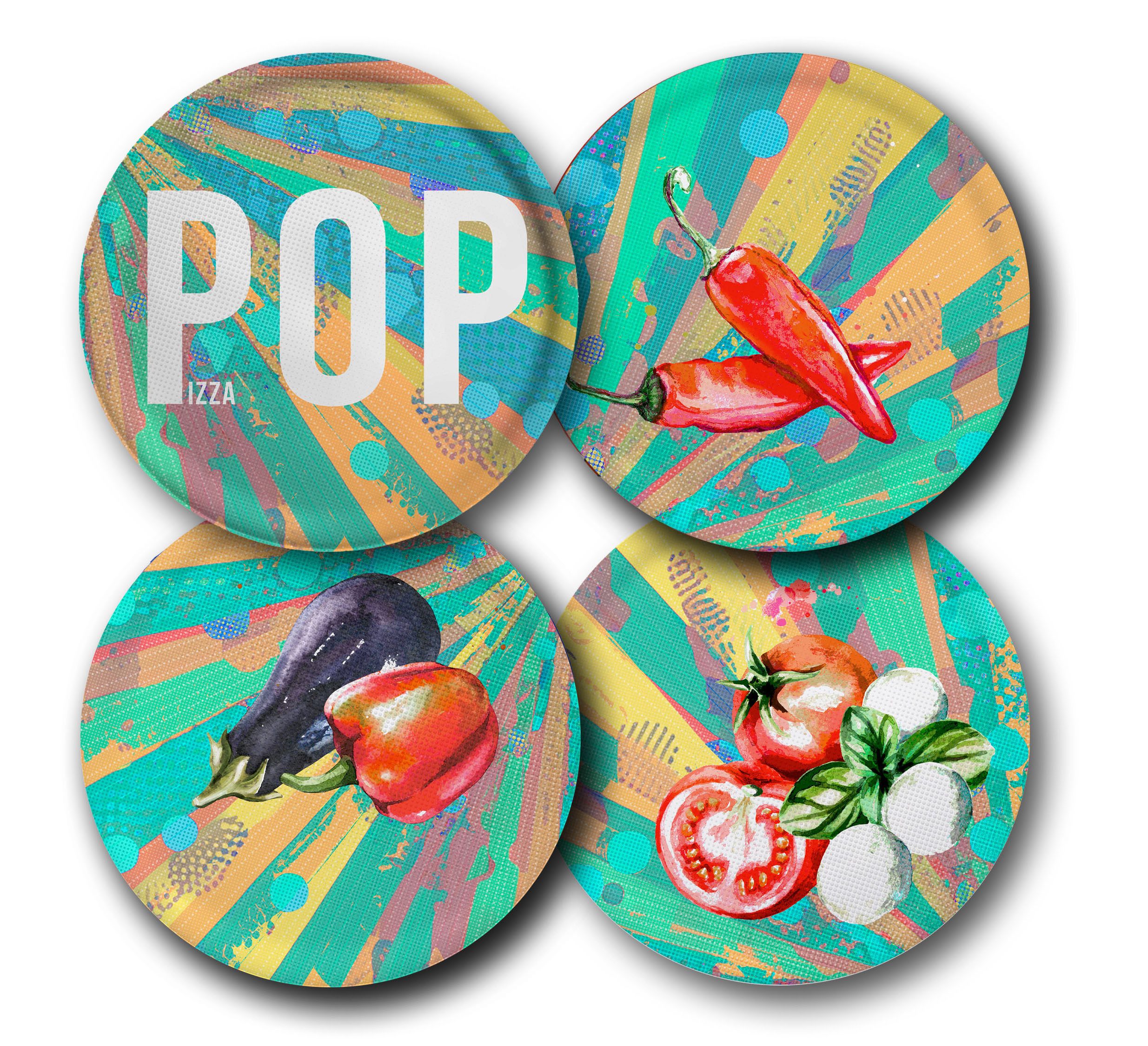 MÄSER Pizzateller Pop, (4 St)