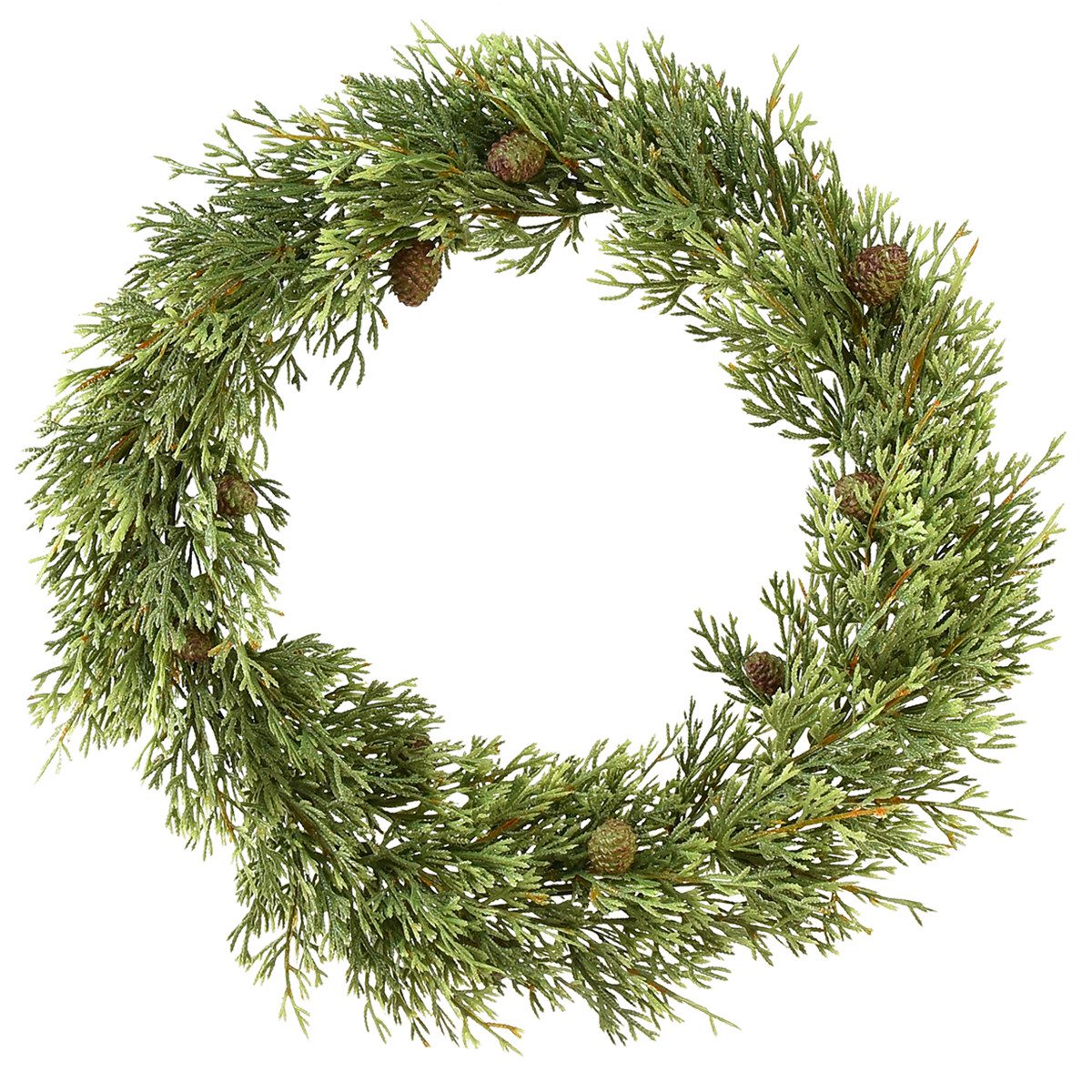 Winterliche Kunstpflanze Künstlicher Tannenkranz mit Zapfen für dekorative, Florists Products, Höhe 6 cm