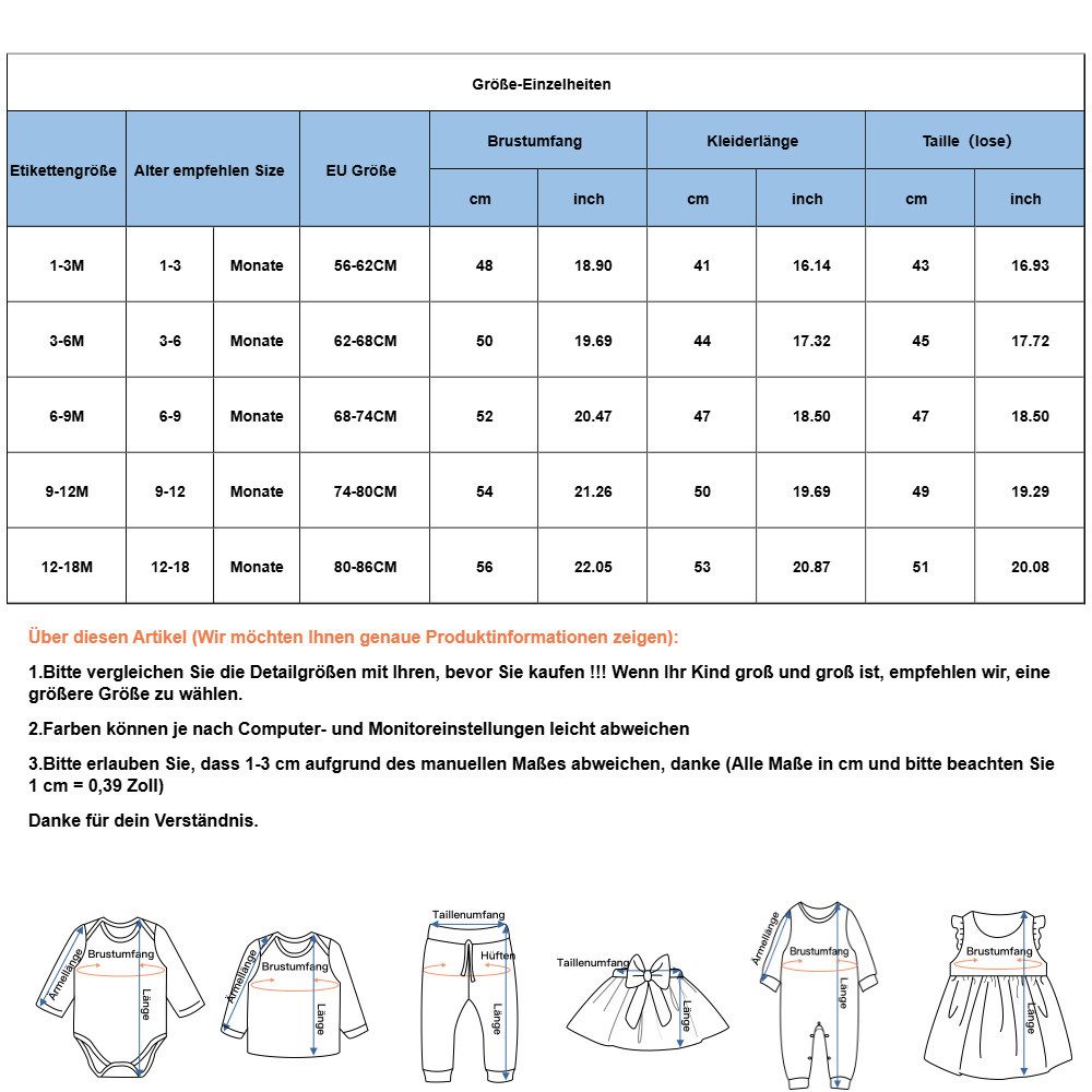 Gluckids Strampler Süßer kurzarm Body & Mütze mit Herzmuster für Babymädchen (Set, 2-tlg) Sommer Babykleidung aus Baumwolle, mit Rüschen