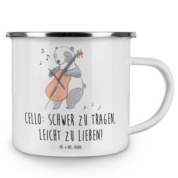 Mr. & Mrs. Panda Becher Cello Liebe - Weiß - Geschenk, Instrument, Edelstahl Trinkbecher, Cam, Emaille, Ästhetisch & langlebig