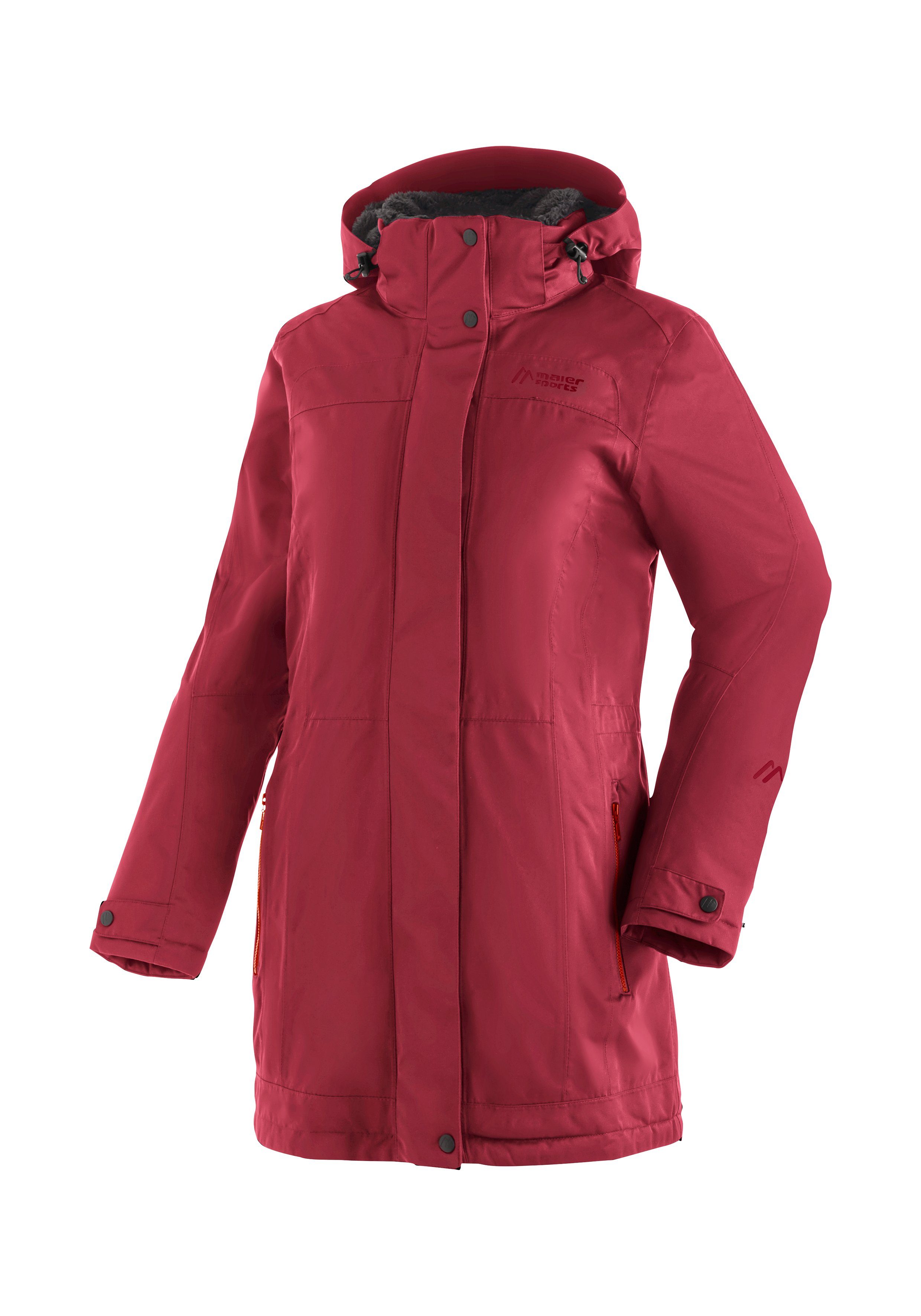 Maier Sports Funktionsjacke Lisa 2 Wetterschutz mit bordeaux vollem Outdoor-Mantel
