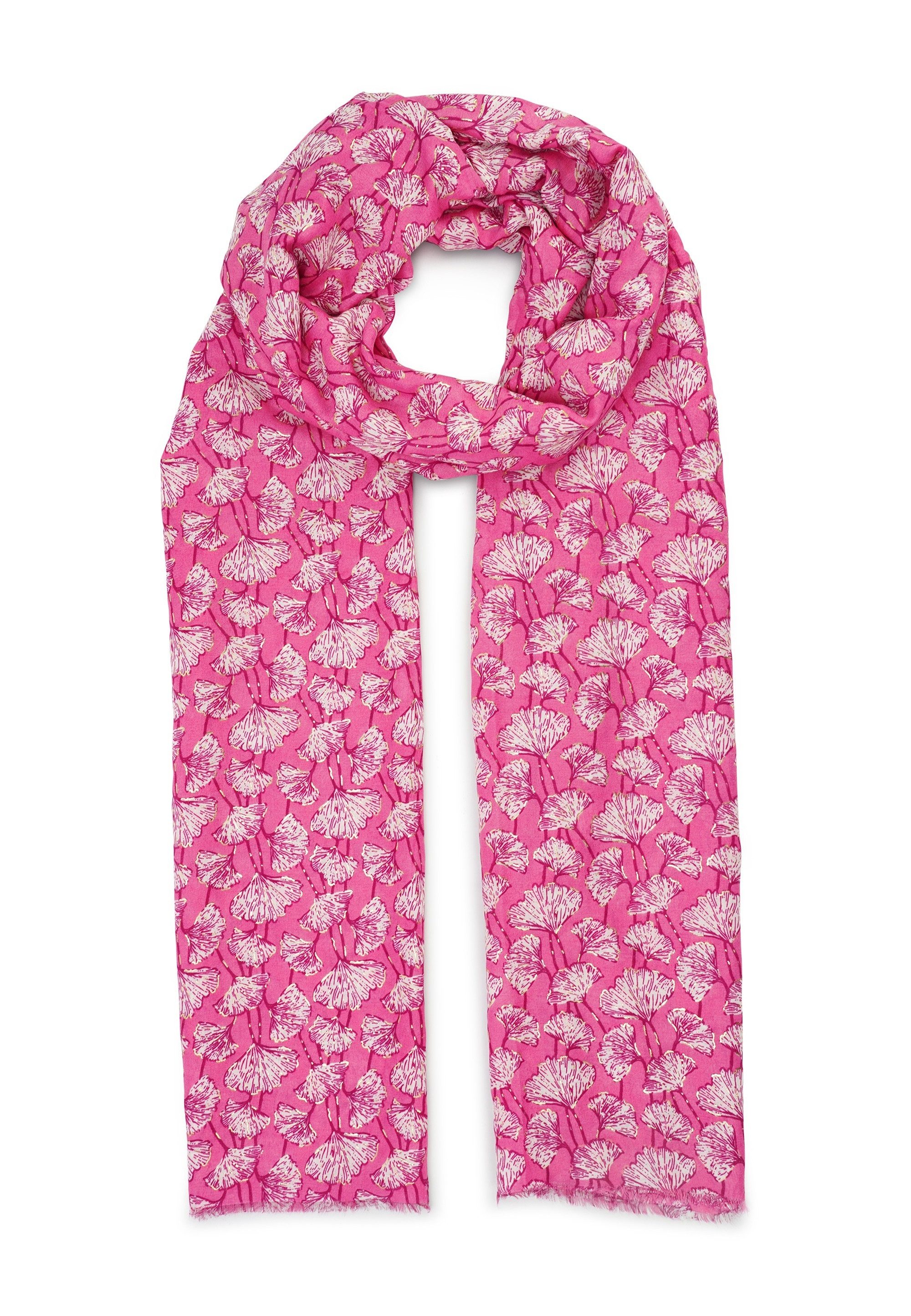 Harpa Modeschal CLOVER, mit Botanik-Print und Metallic-Effekt