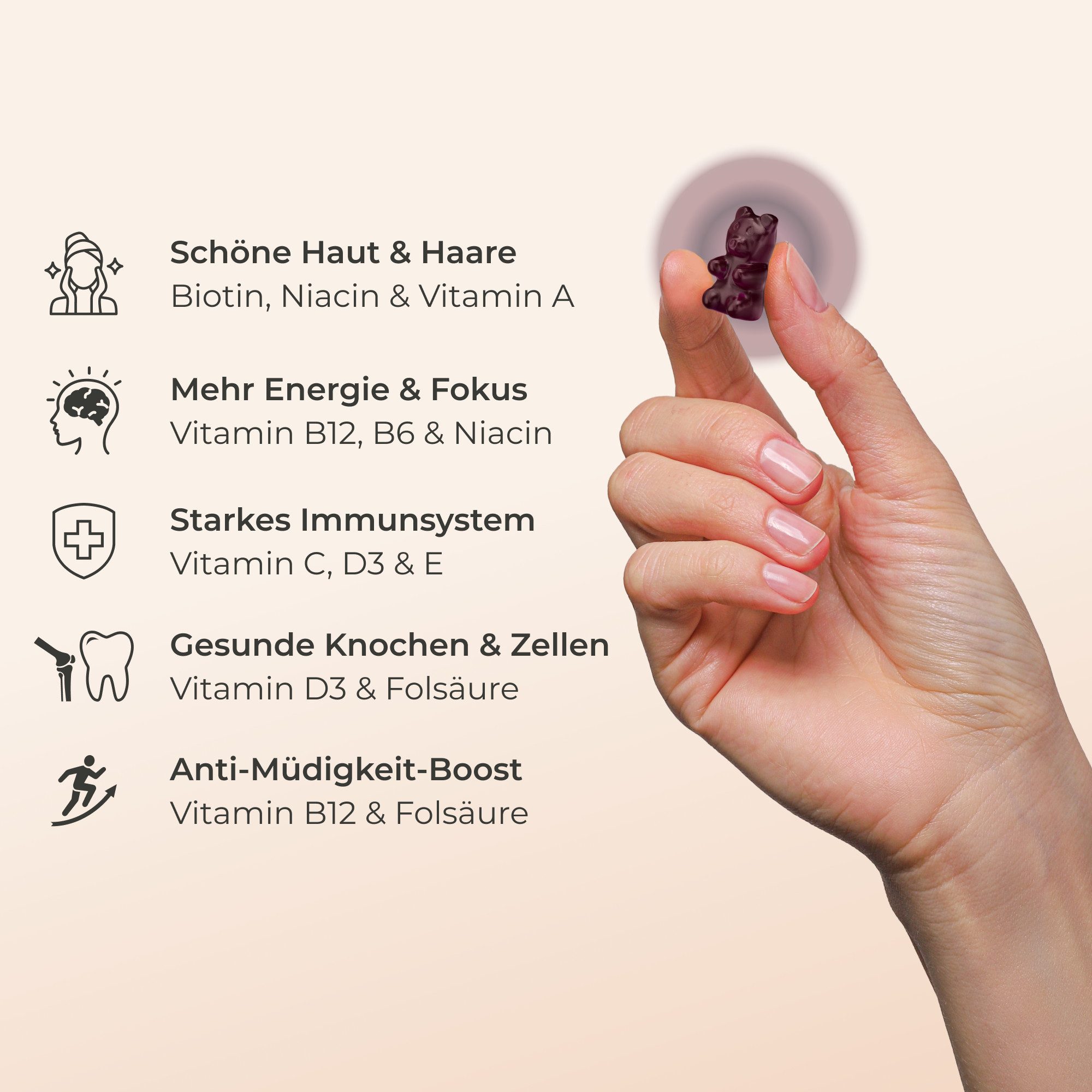 yuicy Woman's Multivitamin für Frauen - Vitamine für Gesundheit & Vitalität Gummies, 60 St., 120 g