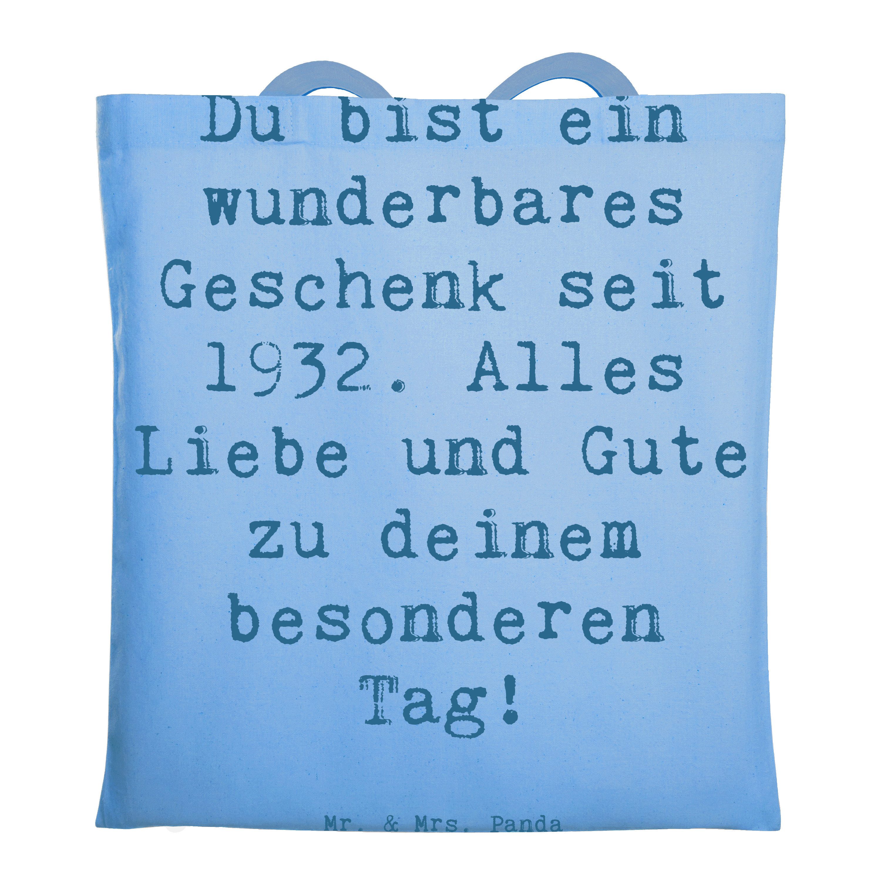 Mr. & Mrs. Panda Tragetasche Spruch 1932 Geburtstag Geschenk - Sky Blue - Lebensjahr, Laptoptasche (1-tlg)