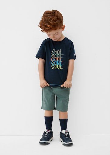 s.Oliver Junior T-Shirt Stickereien Arm am blue