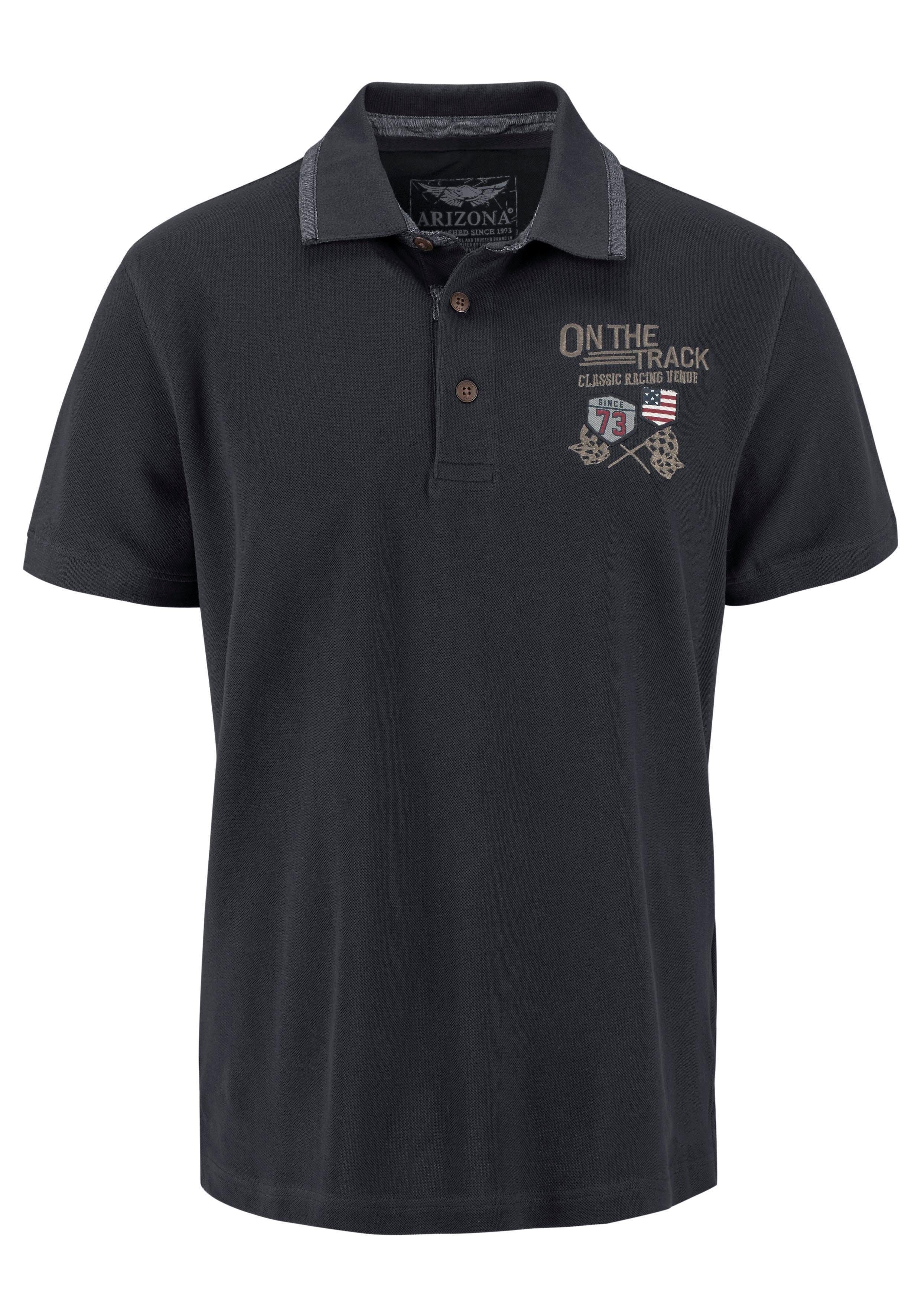 Arizona Poloshirt Kurzarm, mit Rippbündchen, Polokragen mit Knöpfen