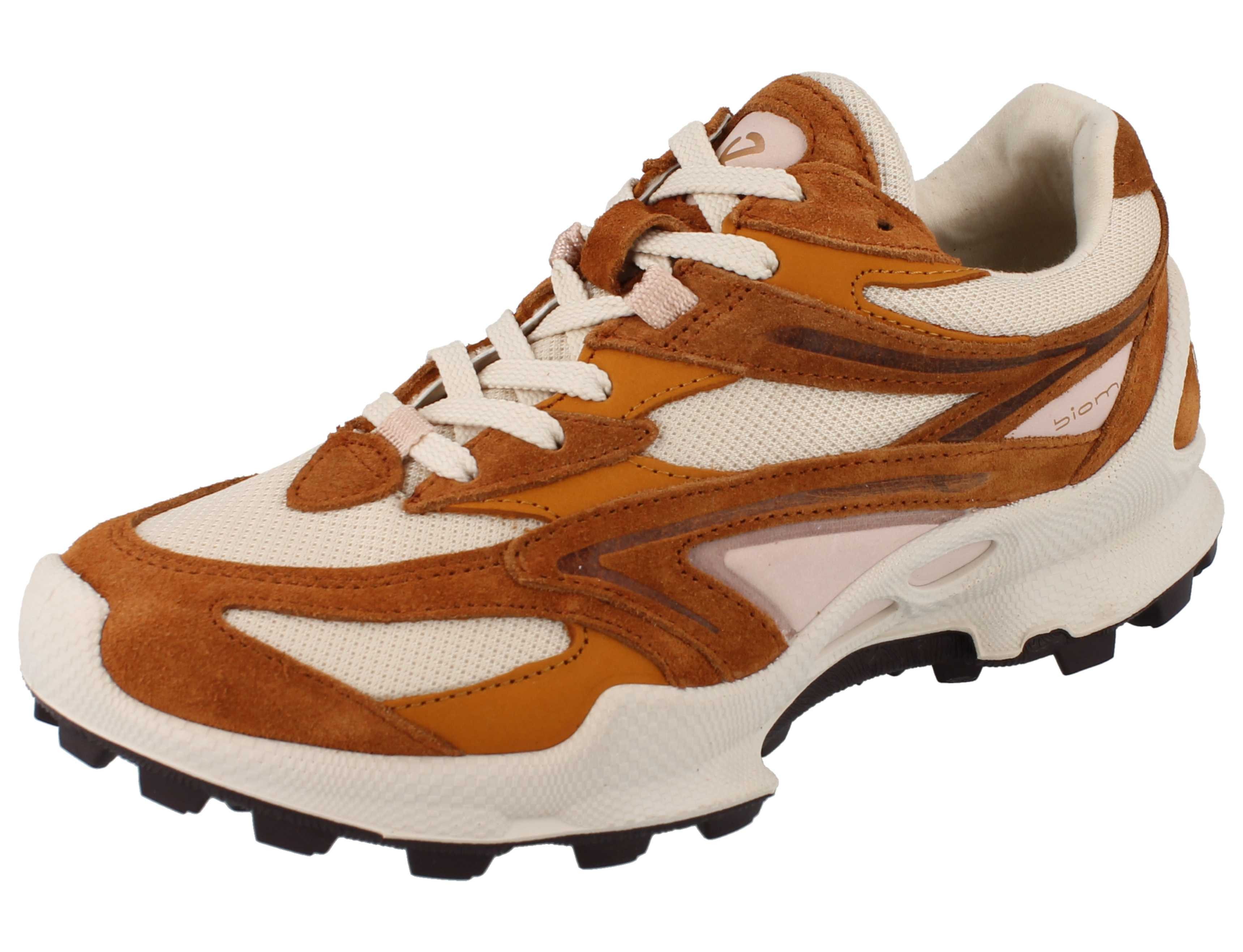 Ecco ECCO Biom C-Trail Retro Damen Schnürschuhe beige honey Leder - Größe: Schnürschuh Wechselfußbett