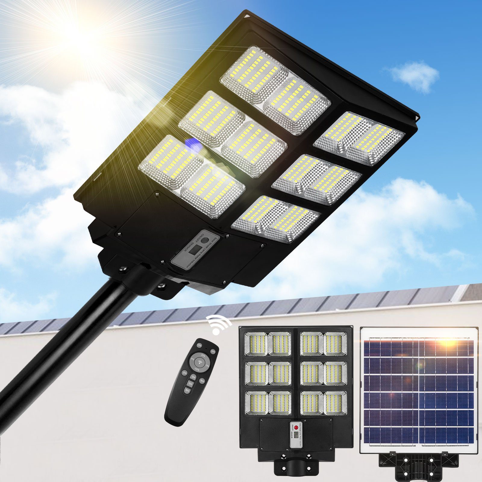 Rosnek LED Außen-Wandleuchte Solar, 40000-80000lm, Wasserdicht, günstig online kaufen