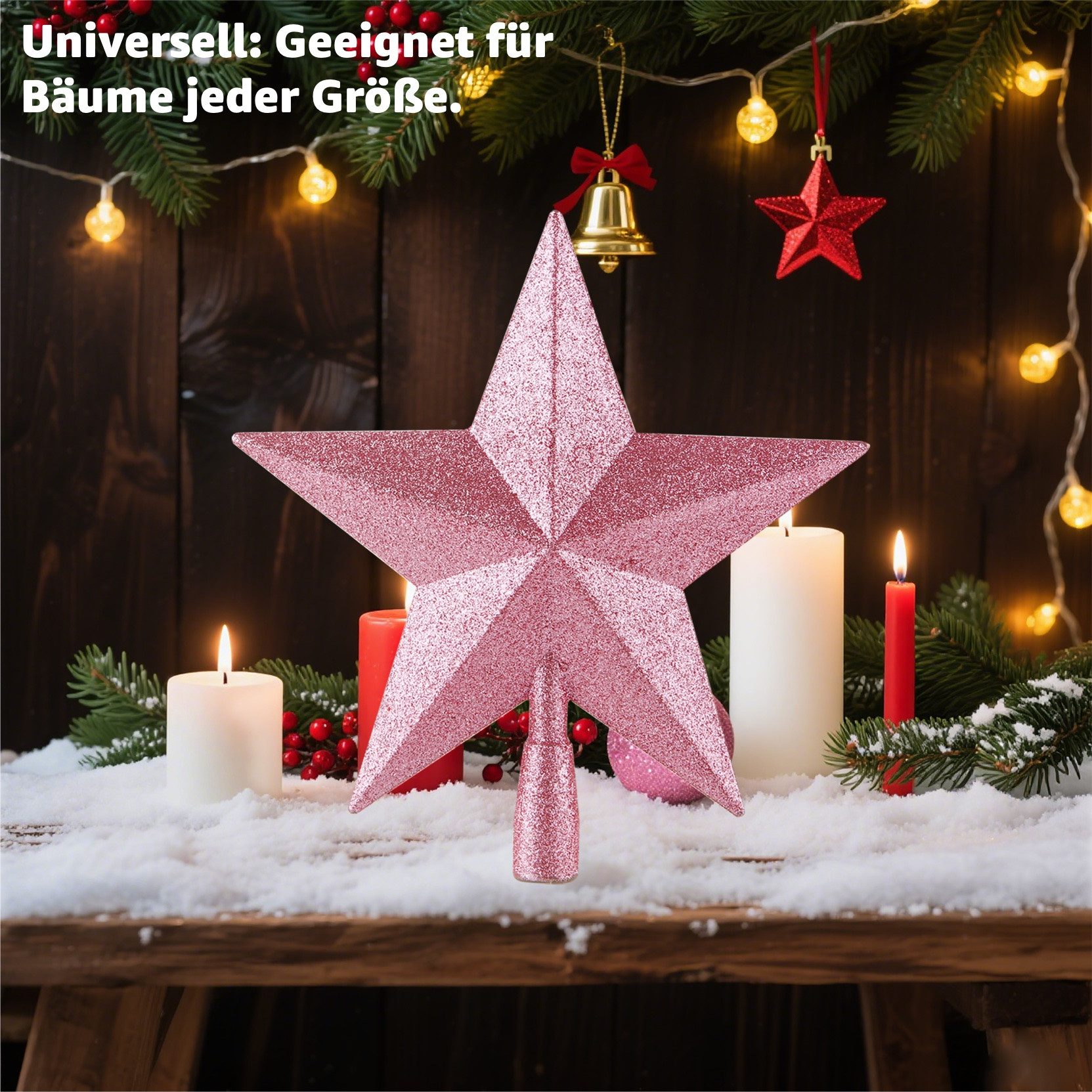 TK Gruppe Christbaumspitze Christbaumspitze zum Aufstecken in verschiedenen Formen und Farben, wiederverwendbar – Bild 4 von 5