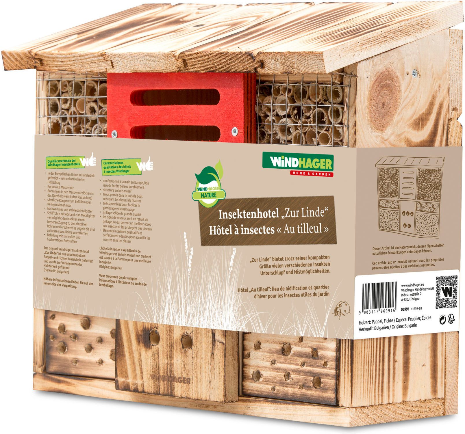 Windhager Insektenhotel Zur Linde, BxTxH: 30x14x28 cm