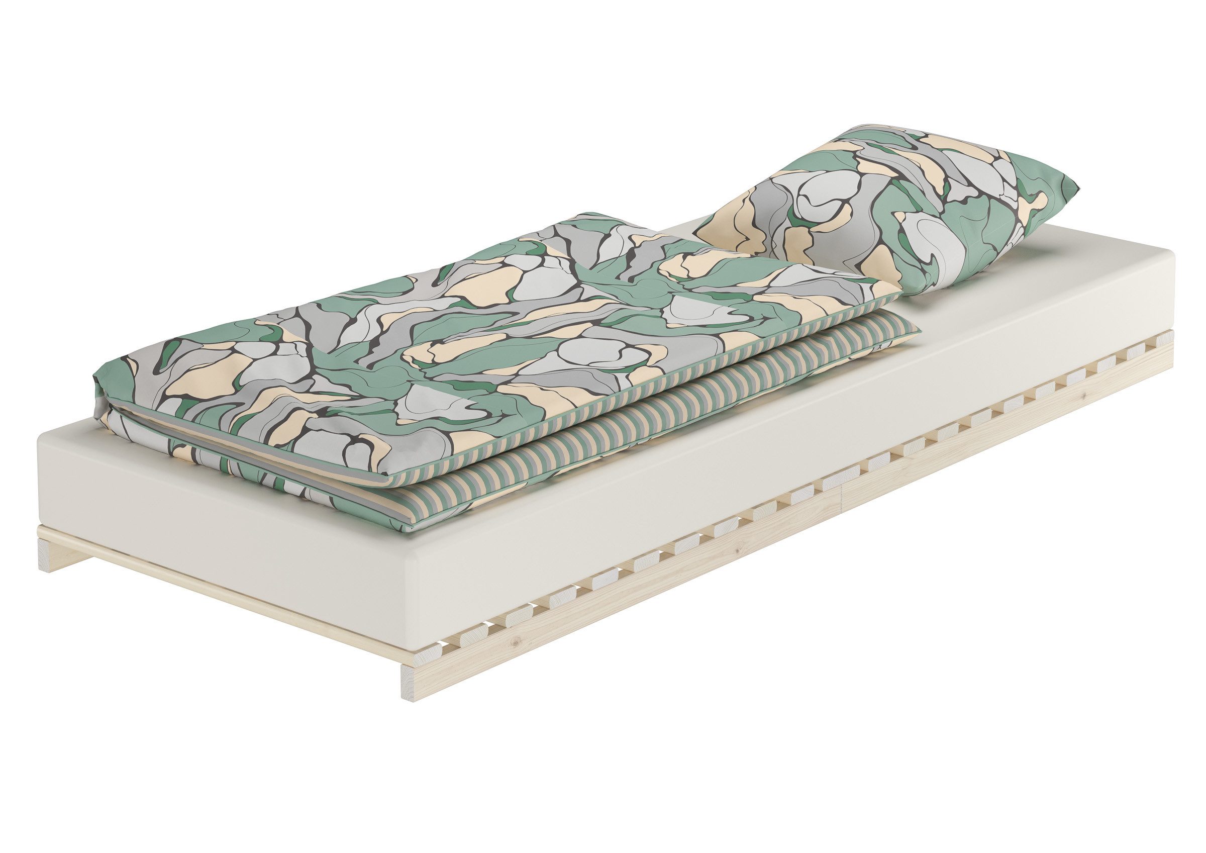 ERST-HOLZ Futonbett Niederflurbett Metallfrei 80 x 200 cm Futon Fichte Massiv, Fichte unbehandelt