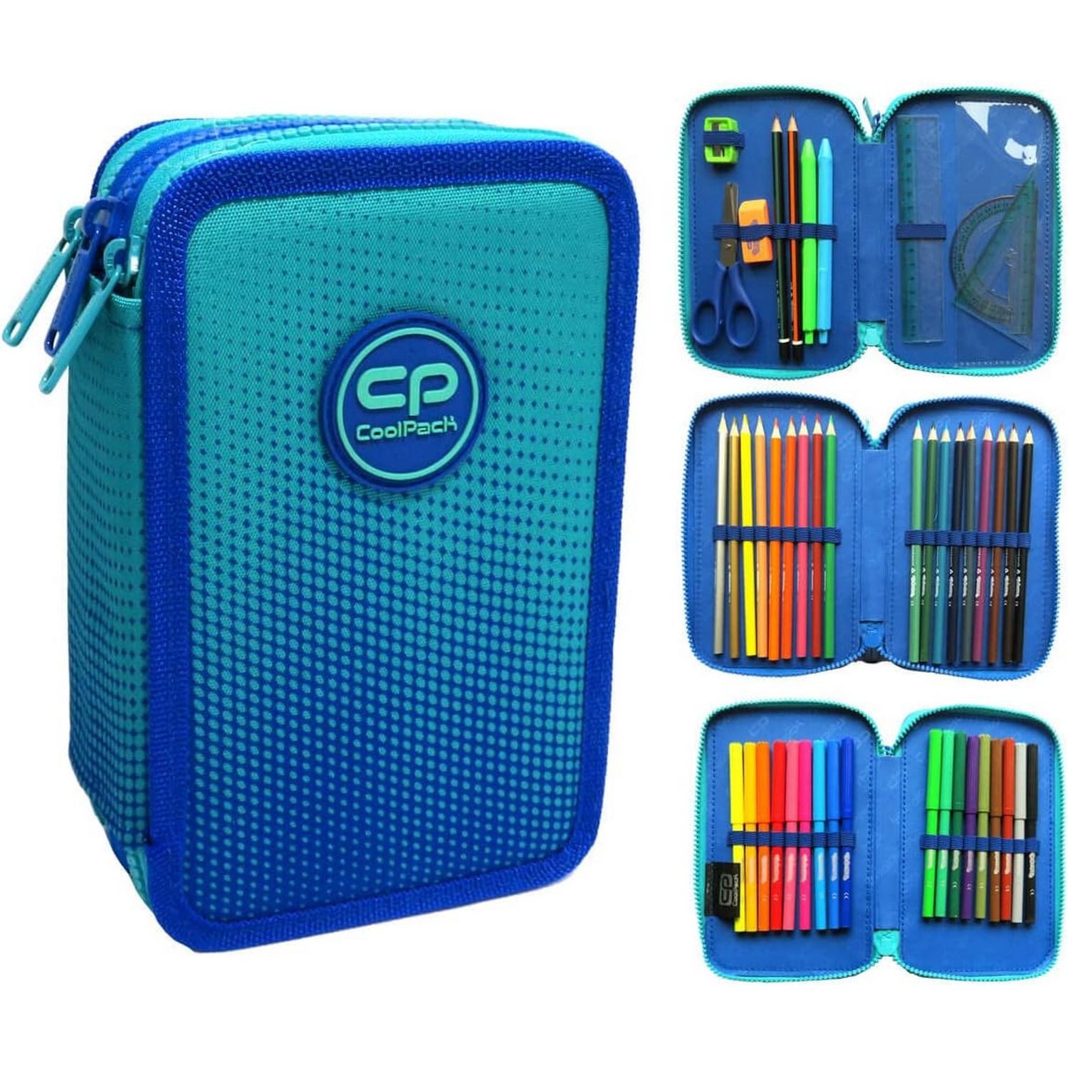 CoolPack Federmäppchen COOLPACK - JUMPER 3 - Dreifach-Federmäppchen mit Zubehör - GRADIENT OC