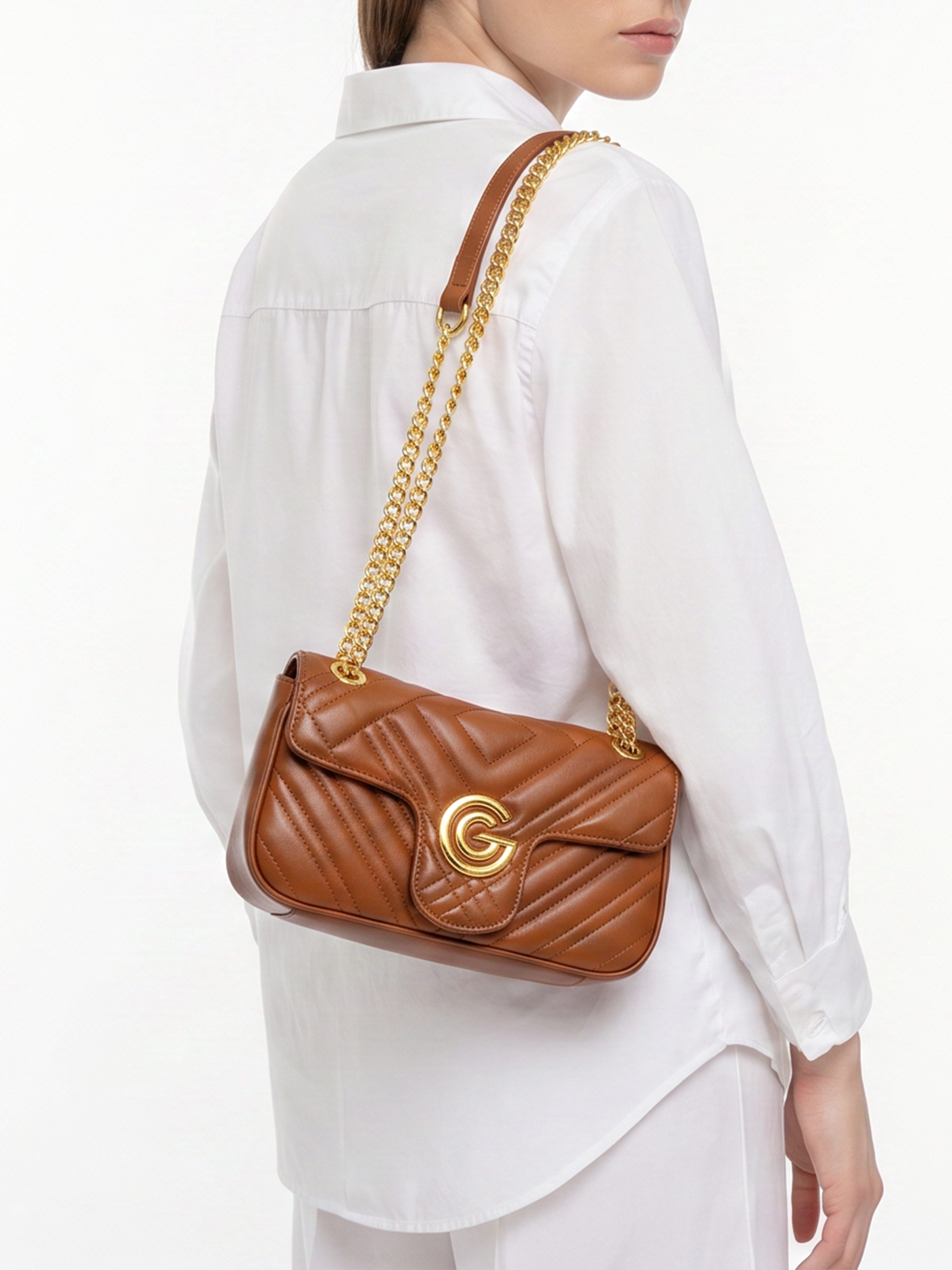 GABRIELLA G By Gabriella Gucci Umhängetasche CINDY, Damen Umhängetasche, Handtasche, Tragetasche mit Logoverzierung