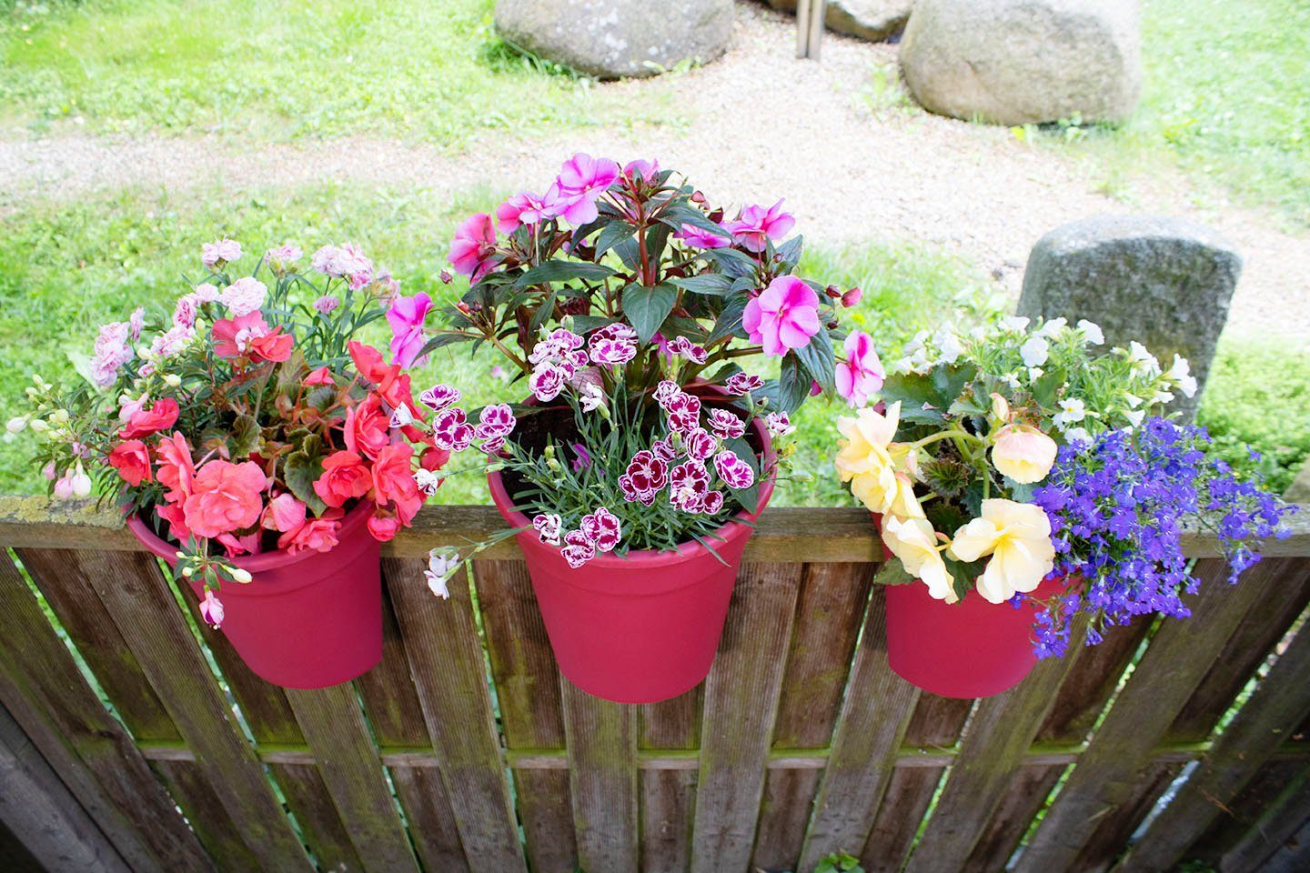 KHW Pflanzkübel Flowerclip (Set, 3 St), ØxH: 27x27,5 cm