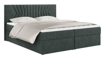 MKS MÖBEL Boxspringbett STELLE 2, Doppelbett, Modern für Schlafzimmer, Multipocket-Matratze, Praktisch