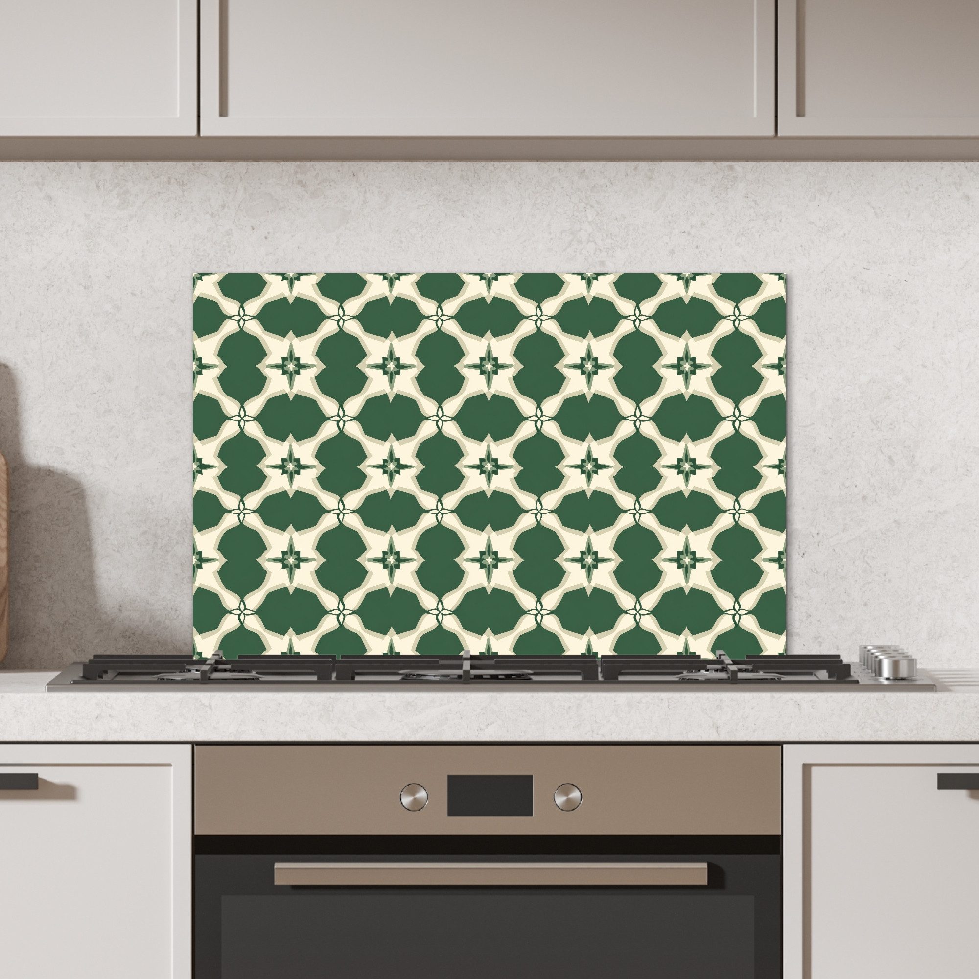 KitchenYeah Küchenrückwand Fliese - Klassisch - Grün, (1-tlg), Spritzschutz Küche, Küchendeko, 60x40 cm