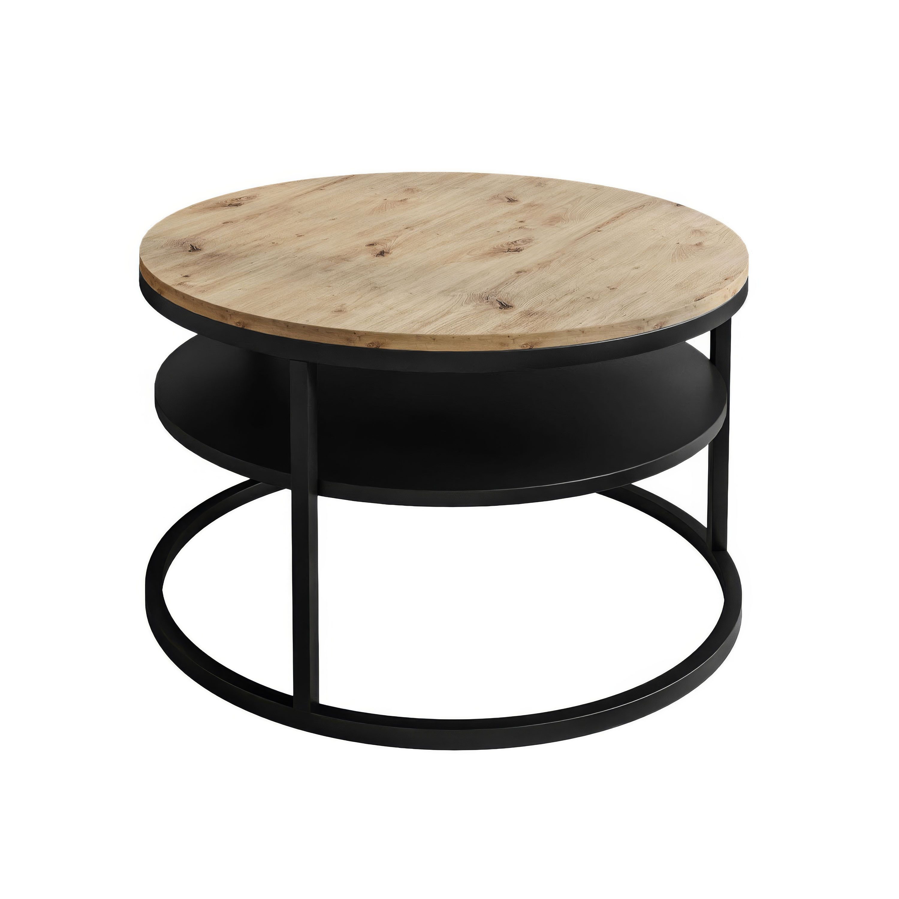 Lookway Couchtisch CIRI LOFT mit Ablage (1 Tisch), Durchmesser: 70 cm günstig online kaufen