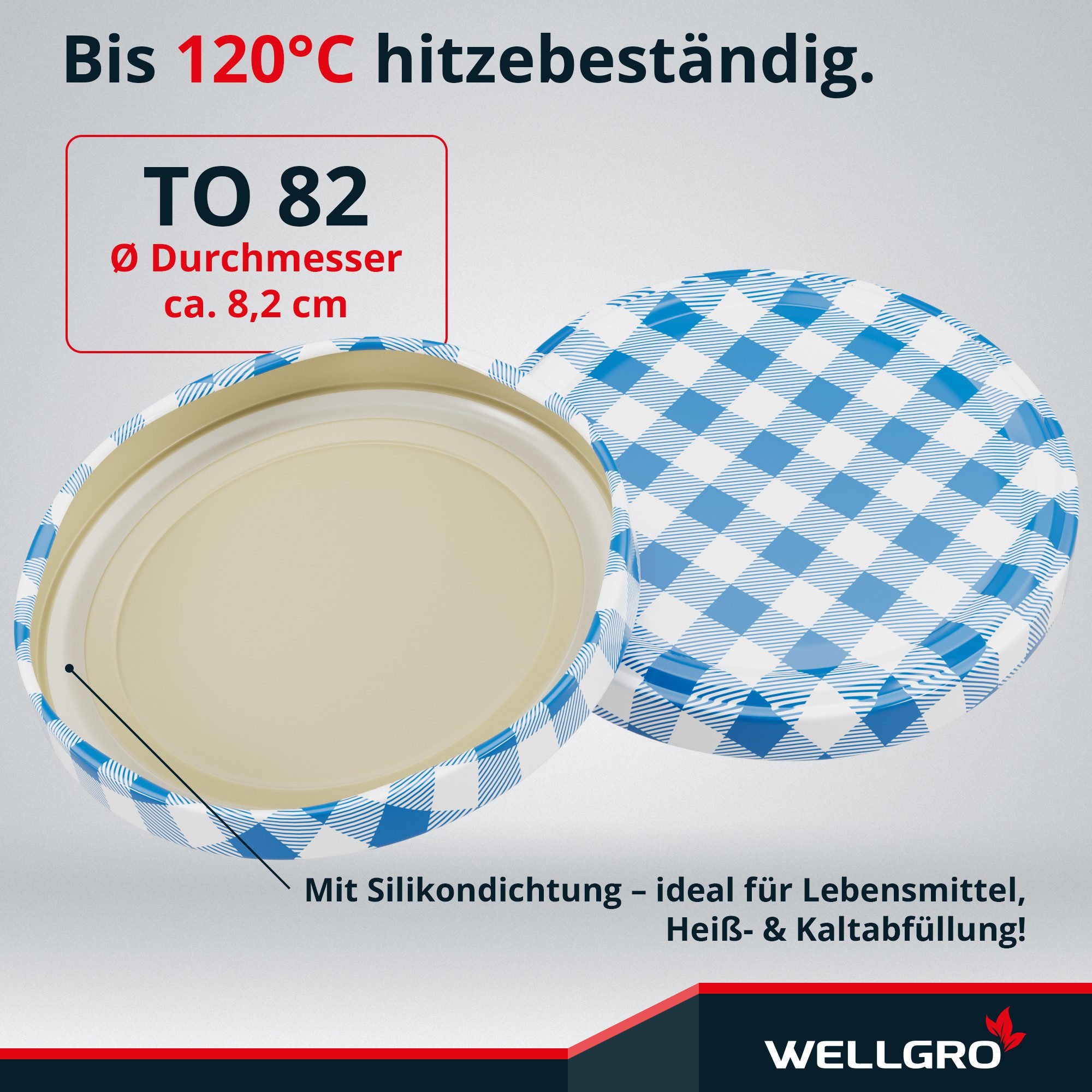 Wellgro Vorratsglas Einmachdeckel TO 82 - Twist-Off-Deckel, (100-tlg) – Bild 3 von 5