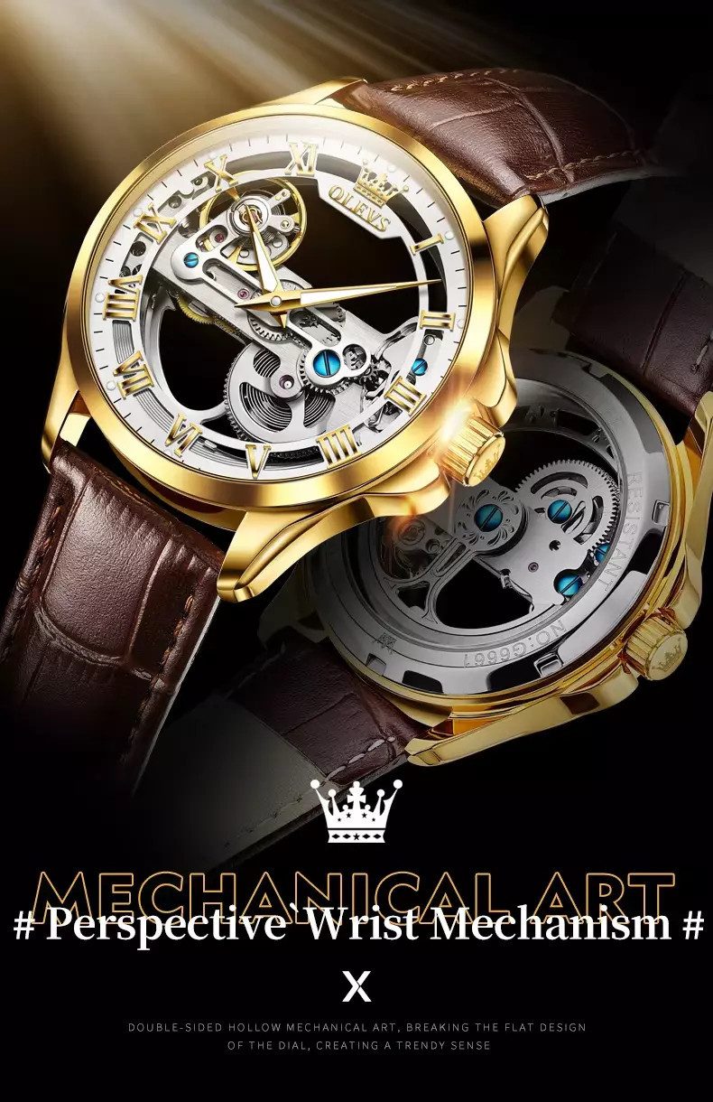 OLEVS Automatikuhr Herrenuhr Automatik Uhr SKELETT günstig online kaufen
