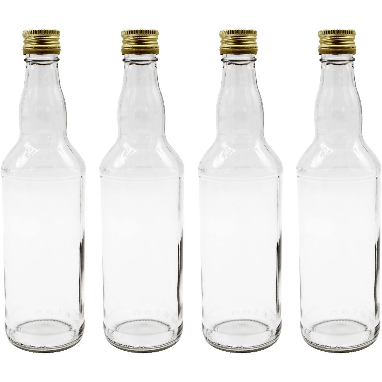 Casativo Trinkflasche 4er Set Glasflaschen 500 ml mit Schraubverschluss