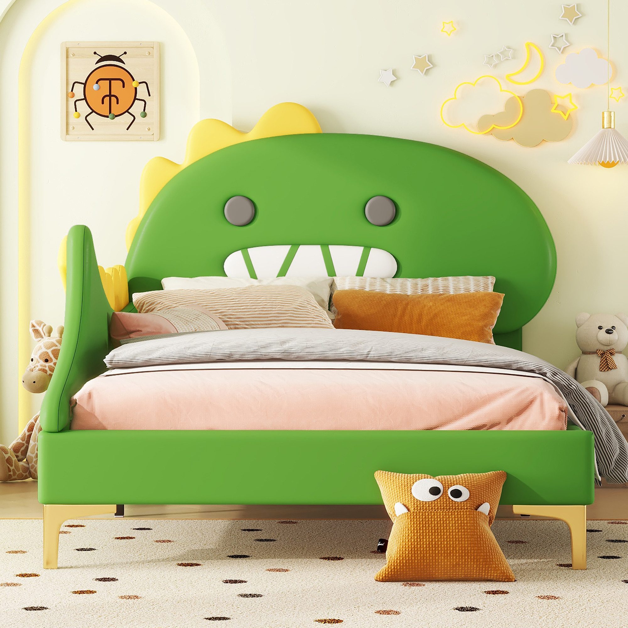 HAUSS SPOLE Kinderbett 90x200cm Cartoon Dinosaurier günstig online kaufen