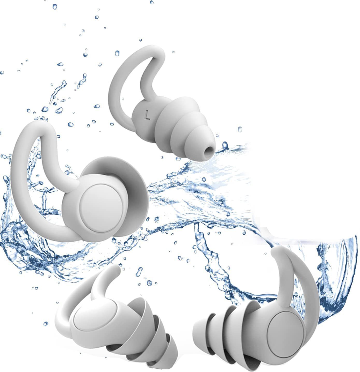 20 Paar Silikon Ohrstöpsel Wiederverwendbarer Ohrenstöpsel  Schlafen Gehörschutz 