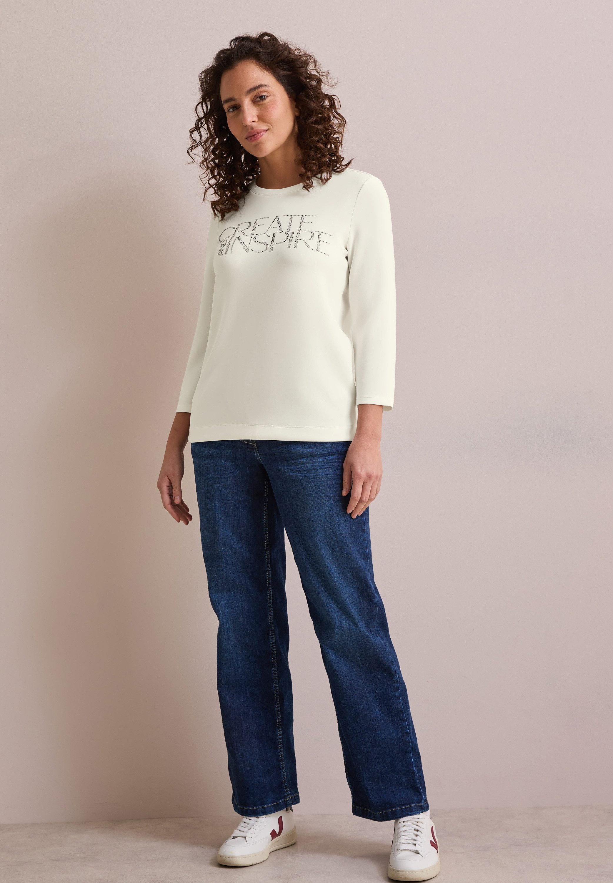CECIL Print-Shirt aus softem Materialmix