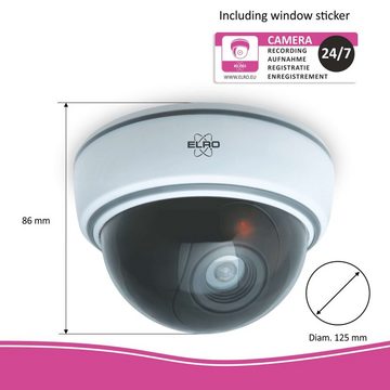 Elro CDD15F-2 Überwachungskamera Attrappe (Innenbereich, Set, 2-tlg., 2x CDD15F, Indoor Dummy-Dome-Kamera 2-pack)