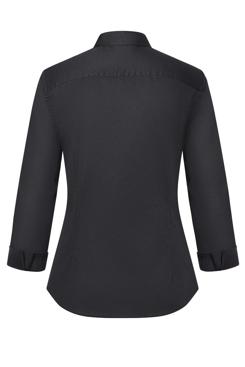 Karlowsky Fashion Kurzarmbluse KARLOWSKY Damen Bluse ACTIVE-STRETCH 3/4-Arm Slim-Fit Schwarz