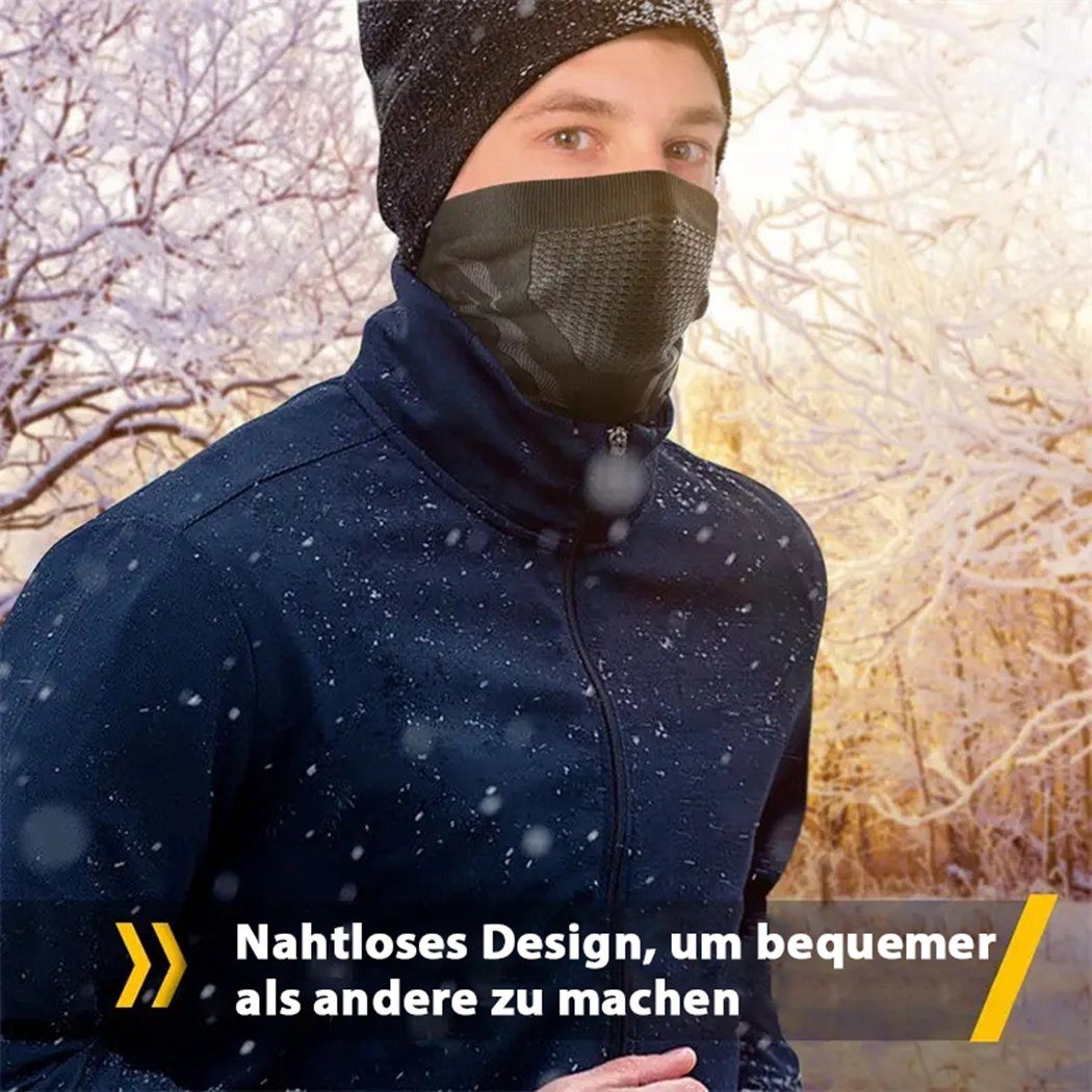 TUABUR Modeschal Ski-Schal, atmungsaktive warme Maske Radfahren, Schwarz Turban-Maske, Winter