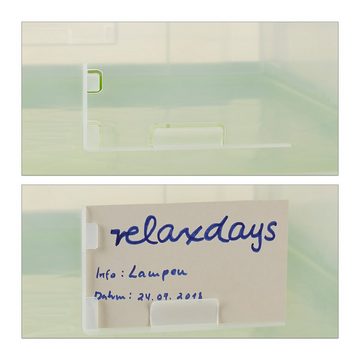relaxdays Klappbox 2 x Transparente Transportbox mit Deckel