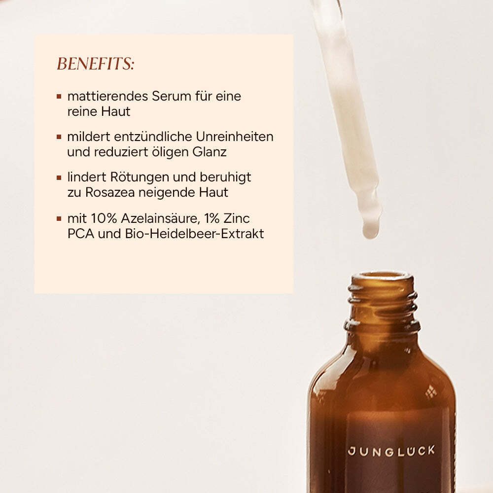 JUNGLÜCK Gesichtsserum Azelain Serum - 10% azelaic acid, 1-tlg., Wirkt gezielt gegen Unreinheiten