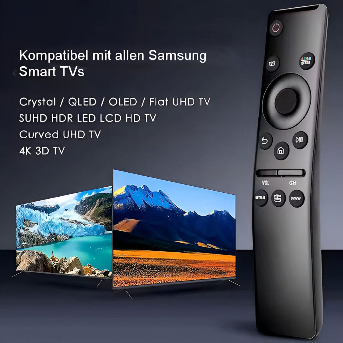 VABIONO Fernbedienung kompatibel für Samsung TVs (Keine Kopplung notwendig) Fernbedienung (Kostenloser Versand)