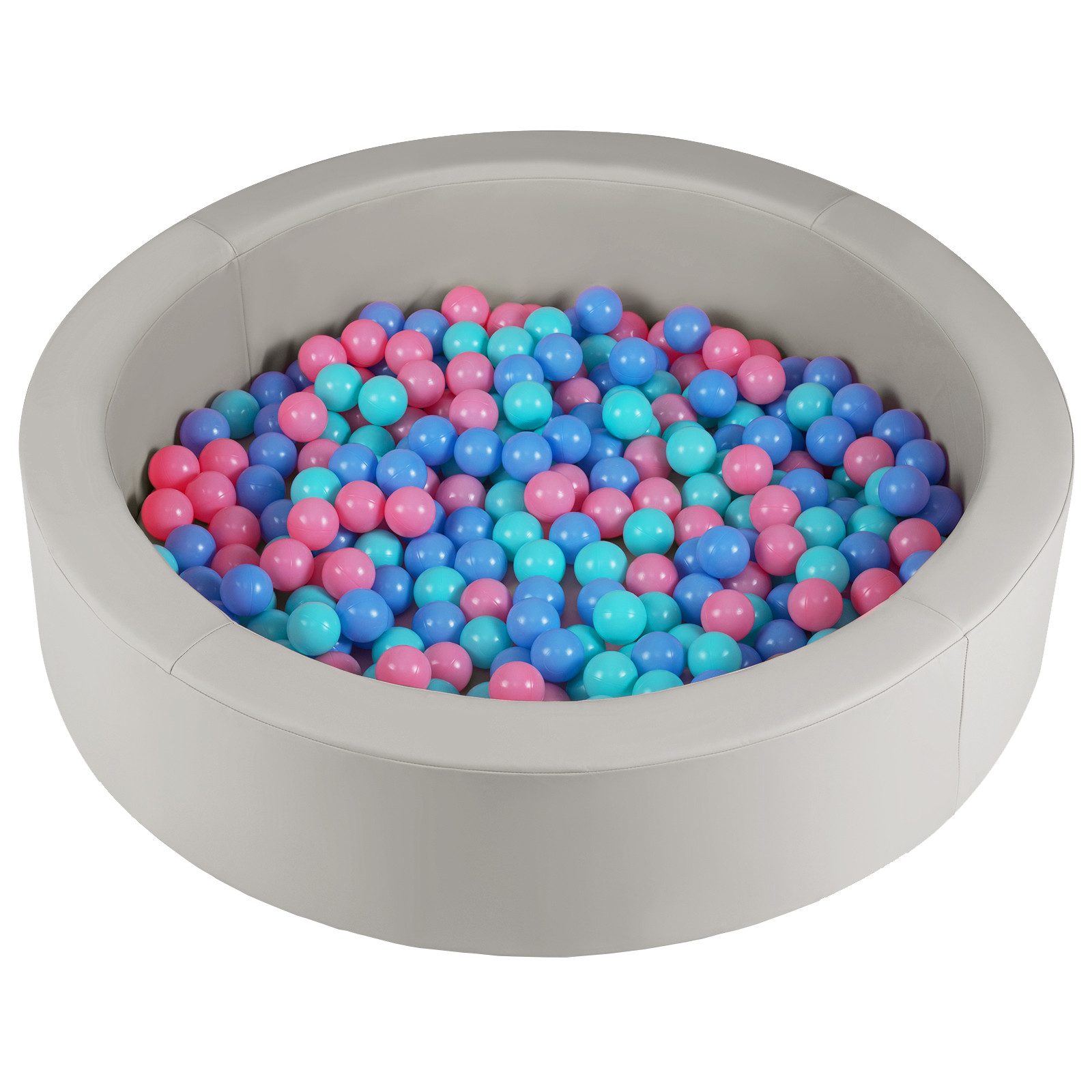 COSTWAY Bällebad, Mit Schwamm Polsterung & waschbarem Kunstlederbezug