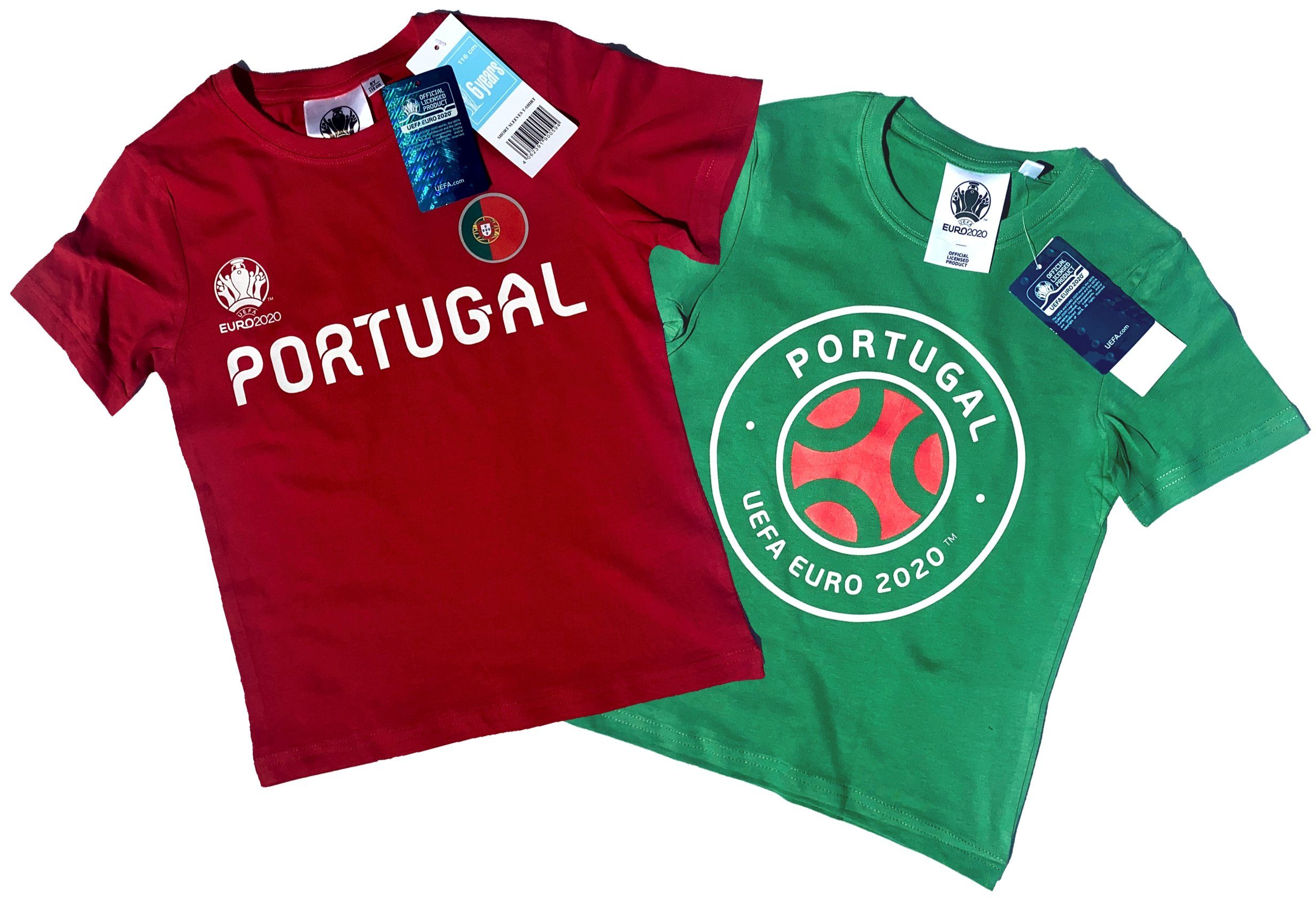 Portugal EM 2020 Fanshirt Fanartikel Fußball Fan Kinder Jungen T-Shirt Trikot 