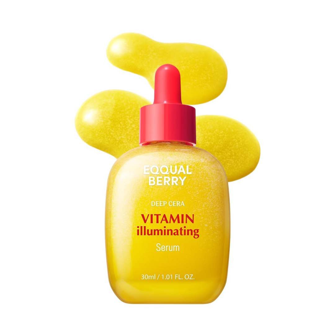 Eqqualberry Gesichtsserum Vitamin Illuminating Serum mit Niacinamid, Acerola & Hyaluronsäure – aufhellendes Gesichtsserum gegen Pigmentflecken, dunkle Flecken, fahlen Teint – 30 ml Pipettenflasche